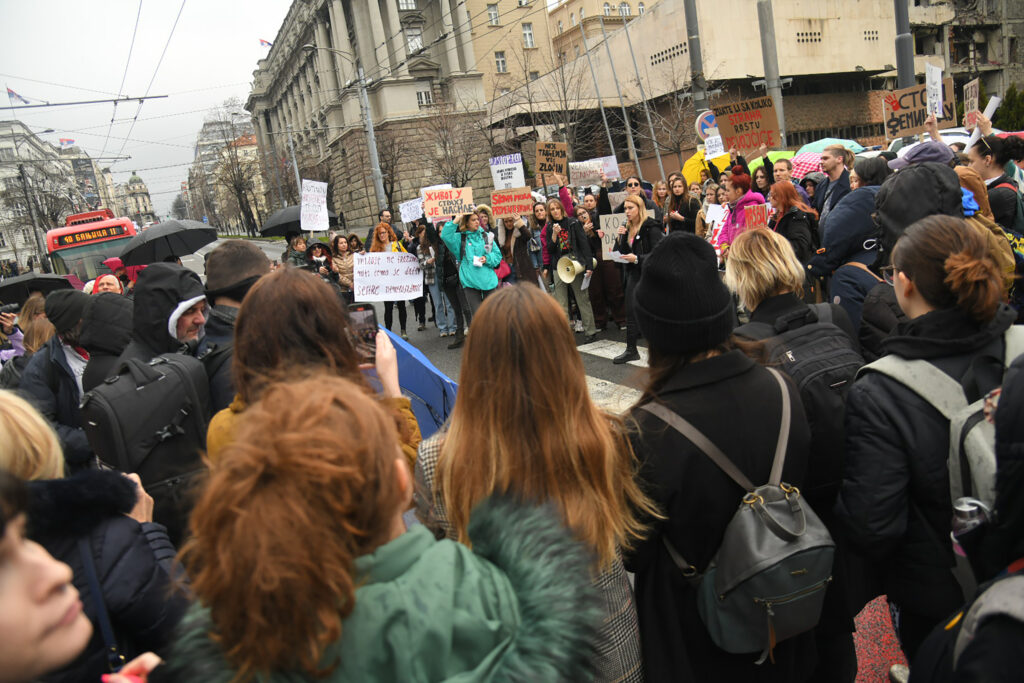 25.02.2023. Protest Femicid ispred Vlade Srbije