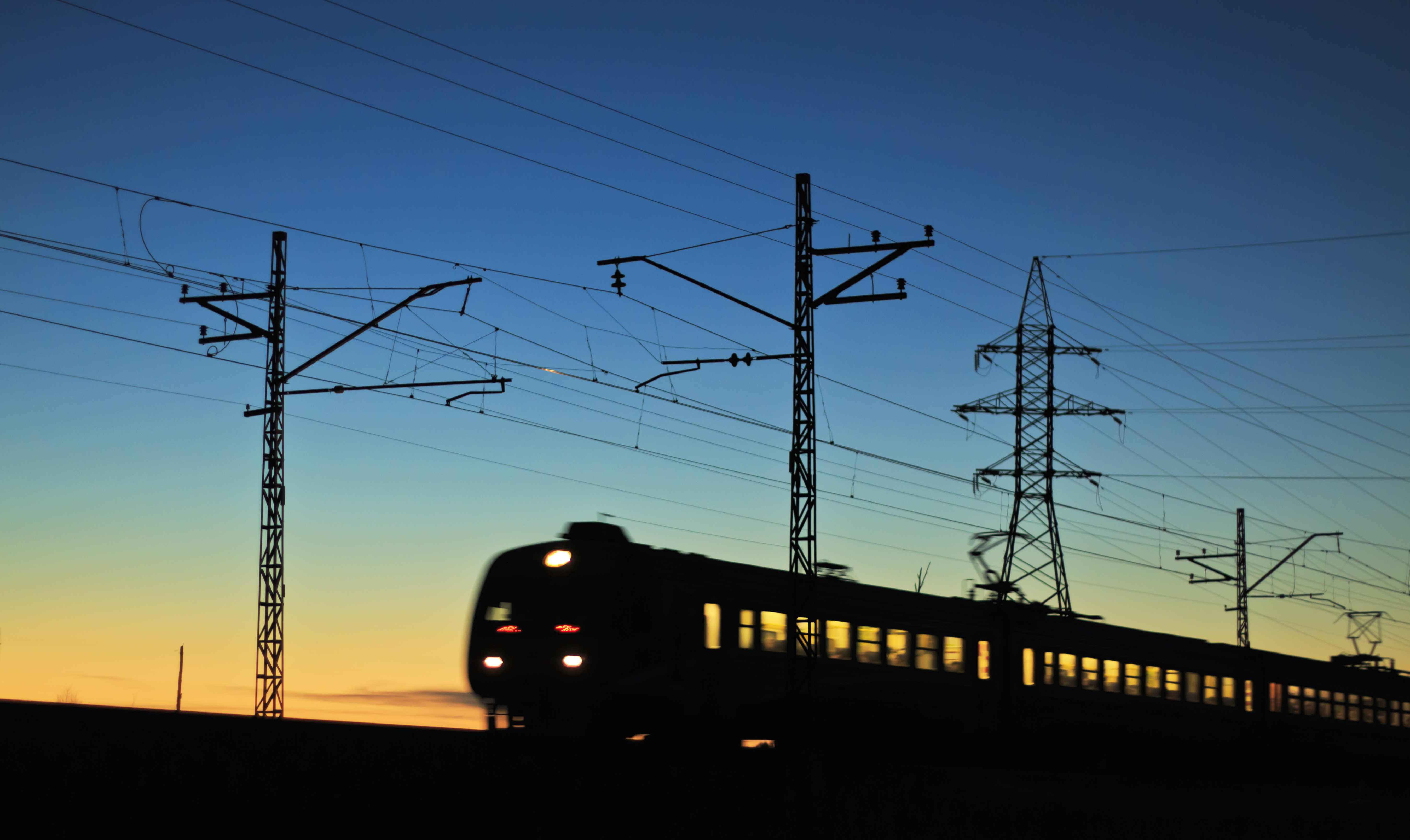 The,Railway,Line,At,Night,,The,Train,Of,Motion,,Electric