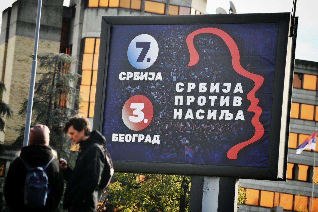 Beograd, 27.11.2023. Predizborna kampanja, bilbordi, izbori 2023. 7. Srbija protiv nasilja Foto: Vesna Lalić/Nova.rs
