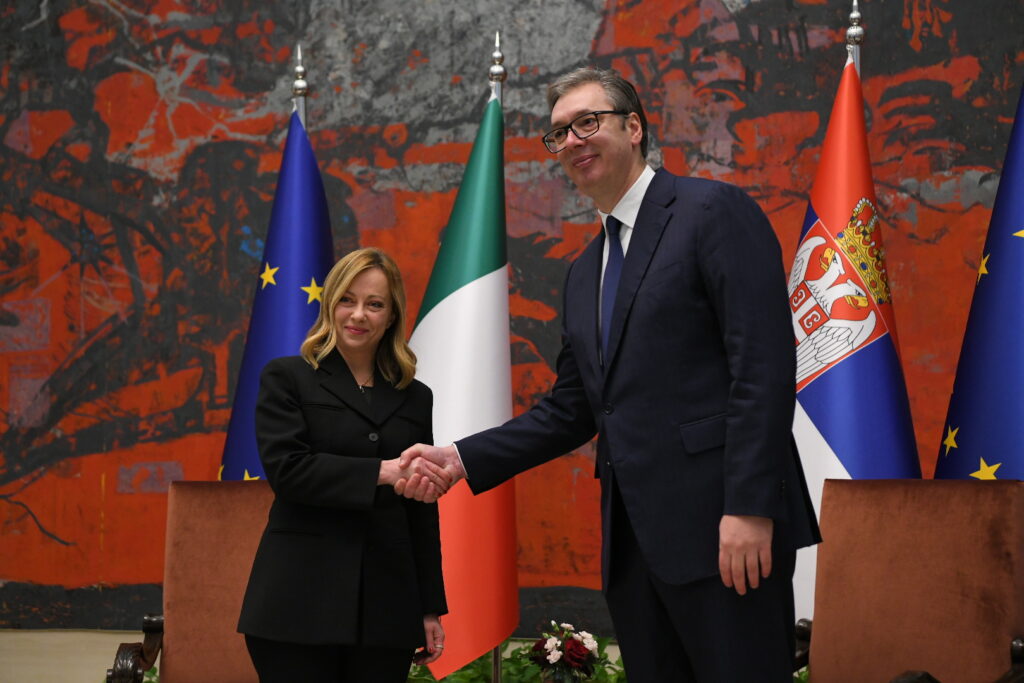 Beograd 03. decembar 2023. Svecani prijem predsednice Vlade Italije Djordje Meloni u Palati Srbija Foto:Amir Hamzagić/Nova.rs