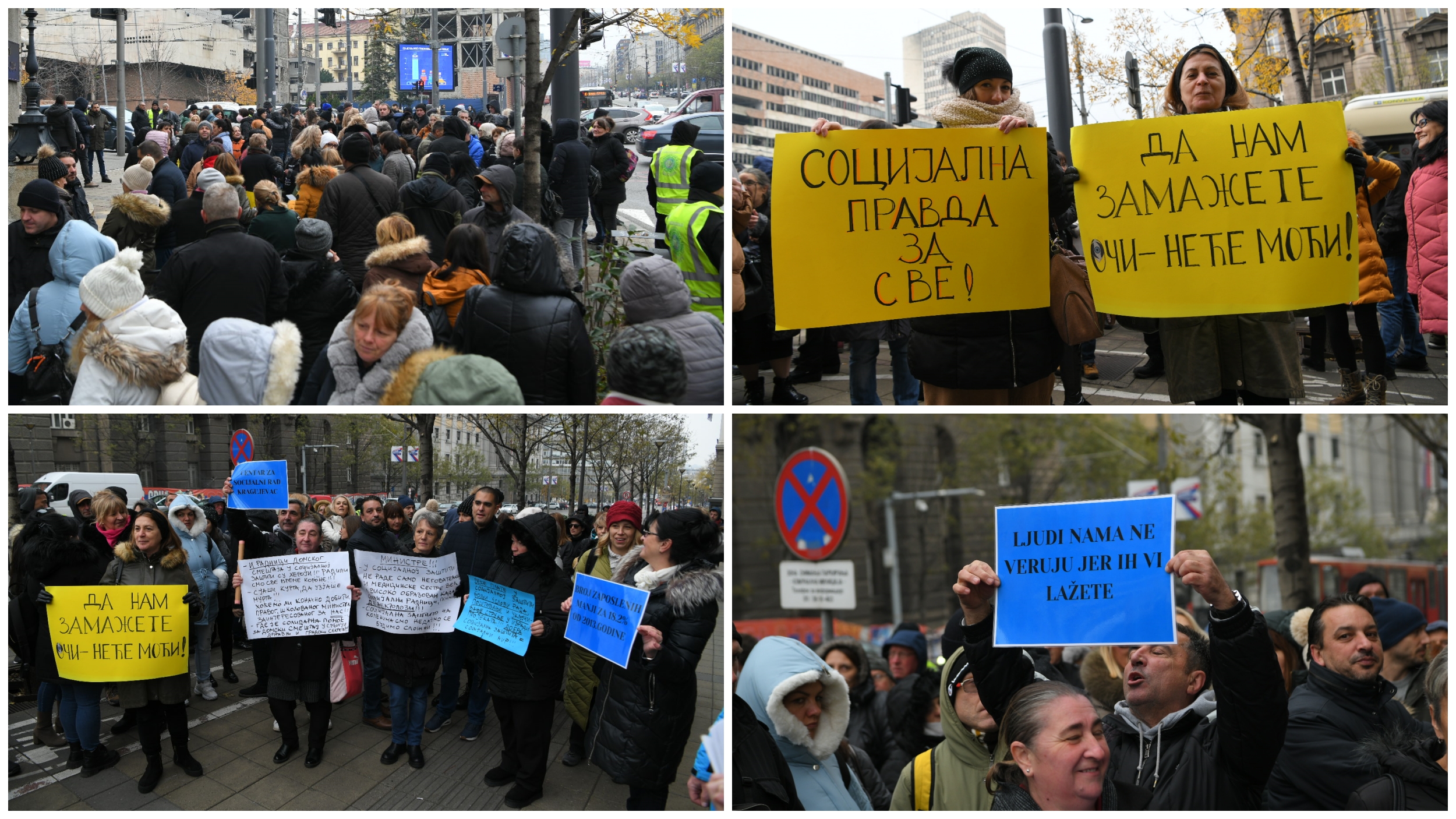 Beograd 06.12.2023. protest zaposlenih u socijalnoij zastiti
