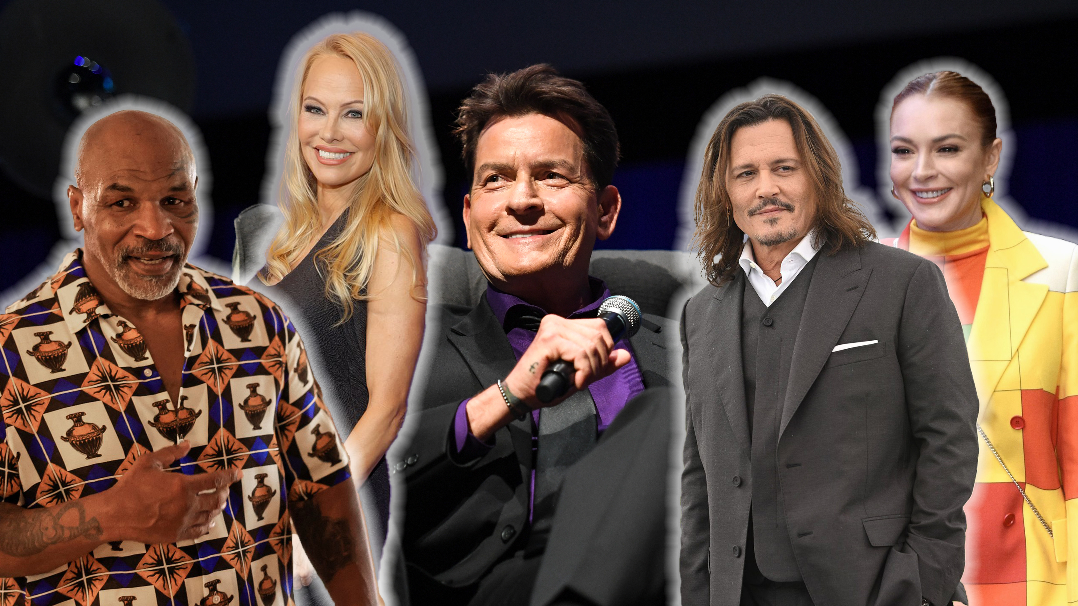 Čarli Šin, Majk Tajson, Pamela Anderson, Džoni Dep, Lindzi Lohan, kombo Foto: EPA-EFE/PENNY STEPHENS/Valery HACHE / AFP / Admedia, Inc / ddp USA / UPI / Alamy / Alamy / MediaPunch / BACKGRID / Backgrid USA / Profimedia