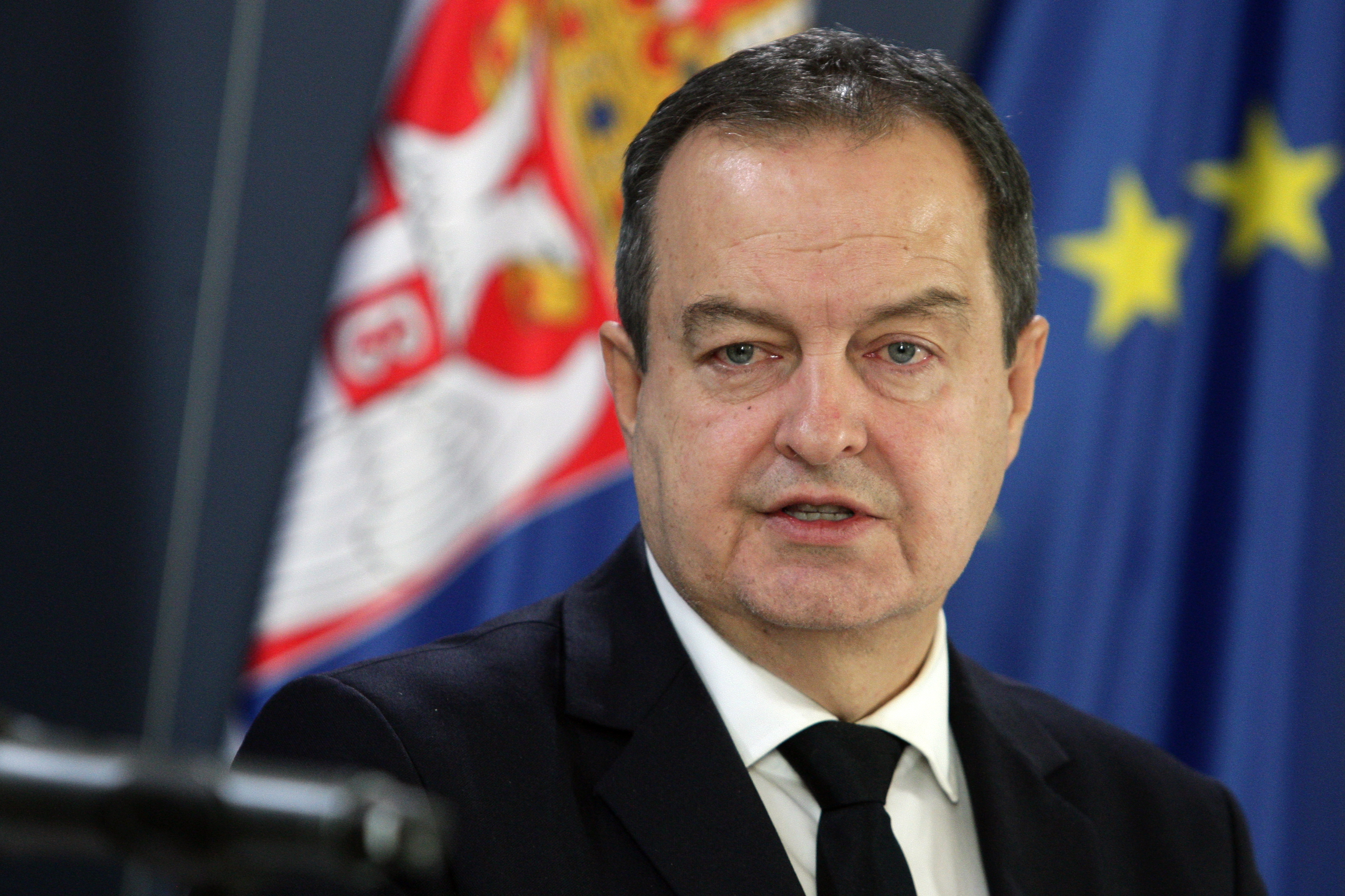 Beograd, 29. novembra 2023. - Prvi potpredsednik Vlade i ministar spol?nih poslova Ivica Dacic sastao se sa ministrom spol?nih poslova Republike Kazahstan, Muratom Nurtleom. Izjave za medije nakon sastanka.  FOTO TANJUG/ SAVA RADOVANOVIC/ bs