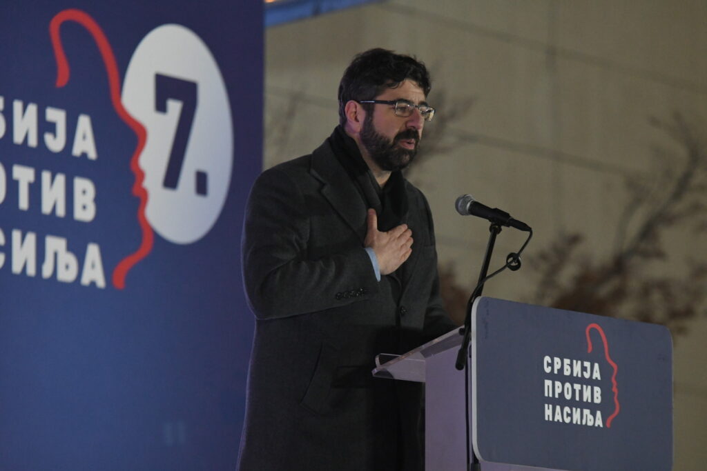Novi Sad, 09.12.2023. Srbija protiv nasilja, skup, mitinig, predizborno okupljanje, predizborni miting Foto: Nenad Mihajlović/Nova.rs