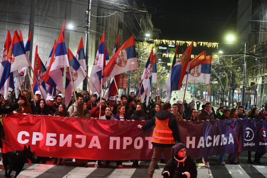 Beograd 12.12.2023. RIK. Šetnja. Srbija protiv nasilaj, završna konvencija, završni miting, predizborni miting Foto: Vesna Lalić/Nova.rs
