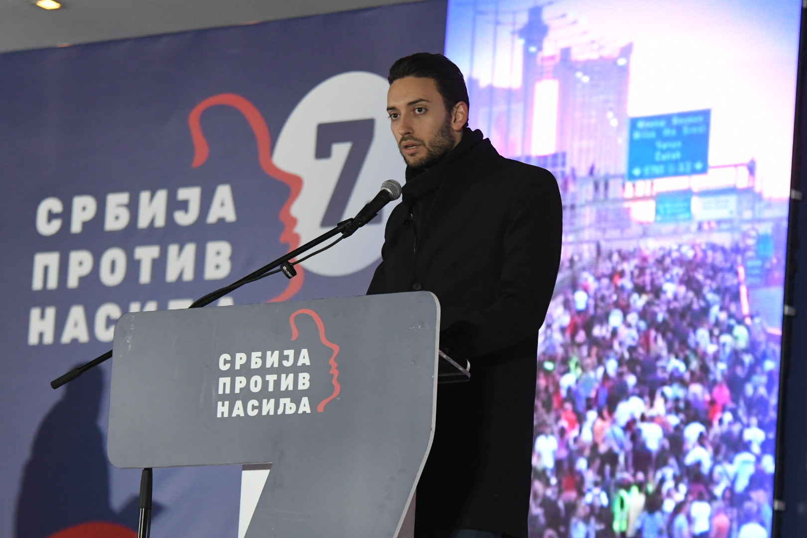 Novi Sad, 09.12.2023. Srbija protiv nasilja, skup, mitinig, predizborno okupljanje, predizborni miting Foto: Nenad Mihajlović/Nova.rs