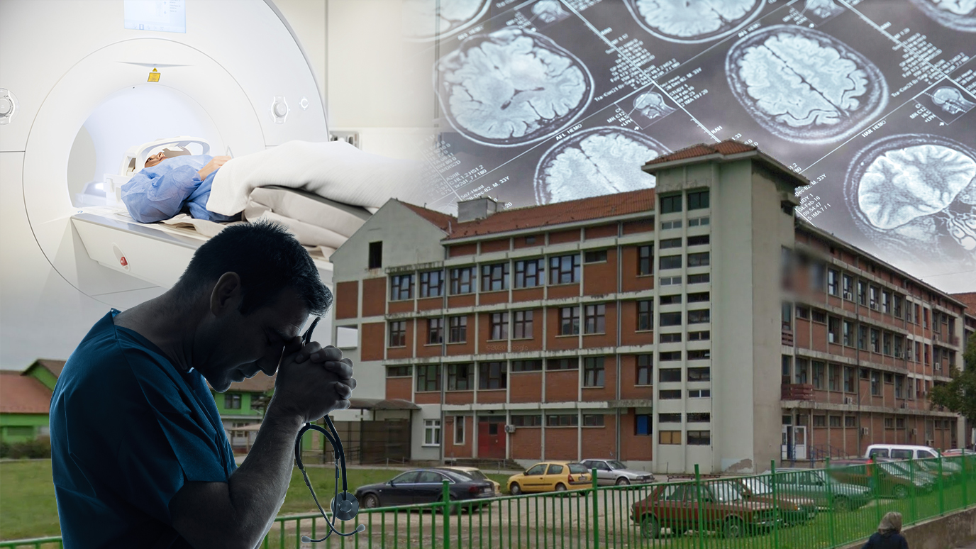 Šabačka bolnica pred raspadom - dobili predizborni magnet, na kojem nema ko da radi
kaver: Šabačka bolnica (dajte bilo kakvu fotku), magnetnu rezonancu, neke random pacijente i siluete lekara