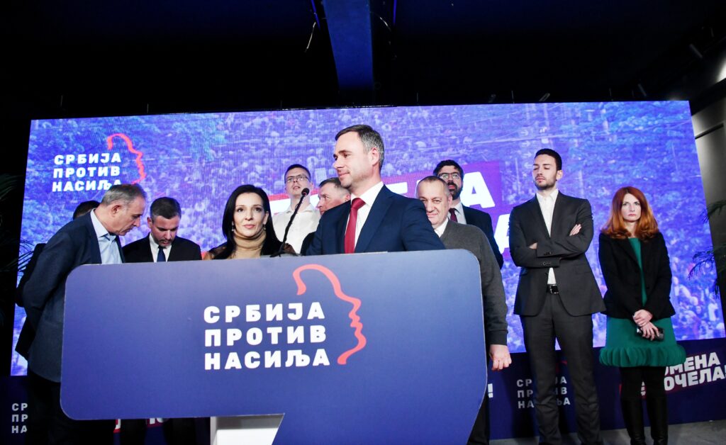 Beograd 17.12.2023. Izborni štab Srbija protiv nasilja. IZBORI 2023. Foto: Vesna Lalić/Nova.rs,