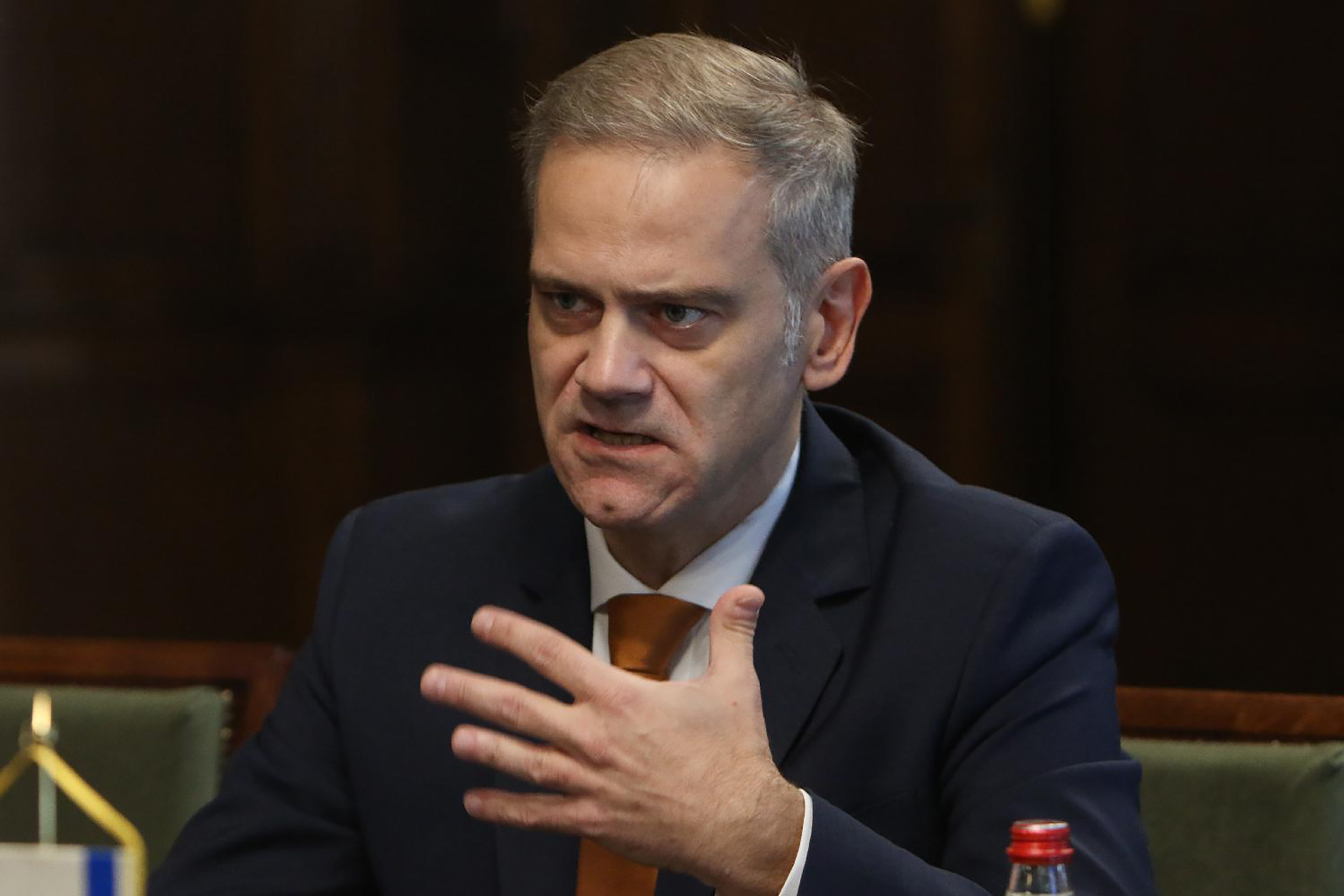 Mesto: Beograd
Datum: Tue Oct 17 13:40:01 CEST 2023
Dogadjaj: POLITIKA - Sastanak predsednika Odbora za spoljne poslove i ambasadora Izraela u Srbiji Jahela Vilana
Fotoreporter: Milica Vučković
Ličnosti:  Borko Stefanović
Izvor: FoNet