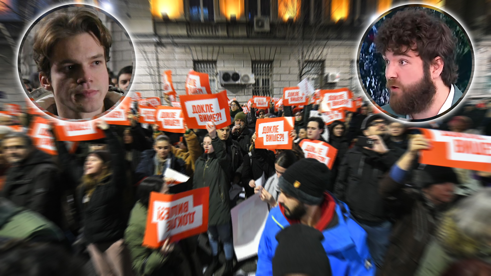 Beograd 19. decembar 2023. Protest opozicije Srbija protiv nasilja ispred zgrade Republičke izborne komisije RIK-a zbog kradje izbora Foto:Amir Hamzagić/Nova.rs kombo  Pavla Cicvarića i Nikole Ristić