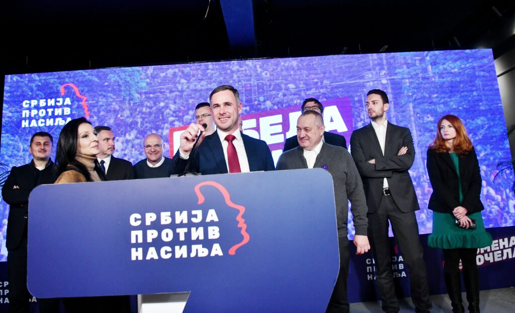 Beograd 17.12.2023. Izborni štab Srbija protiv nasilja. IZBORI 2023. Foto: Vesna Lalić/Nova.rs,