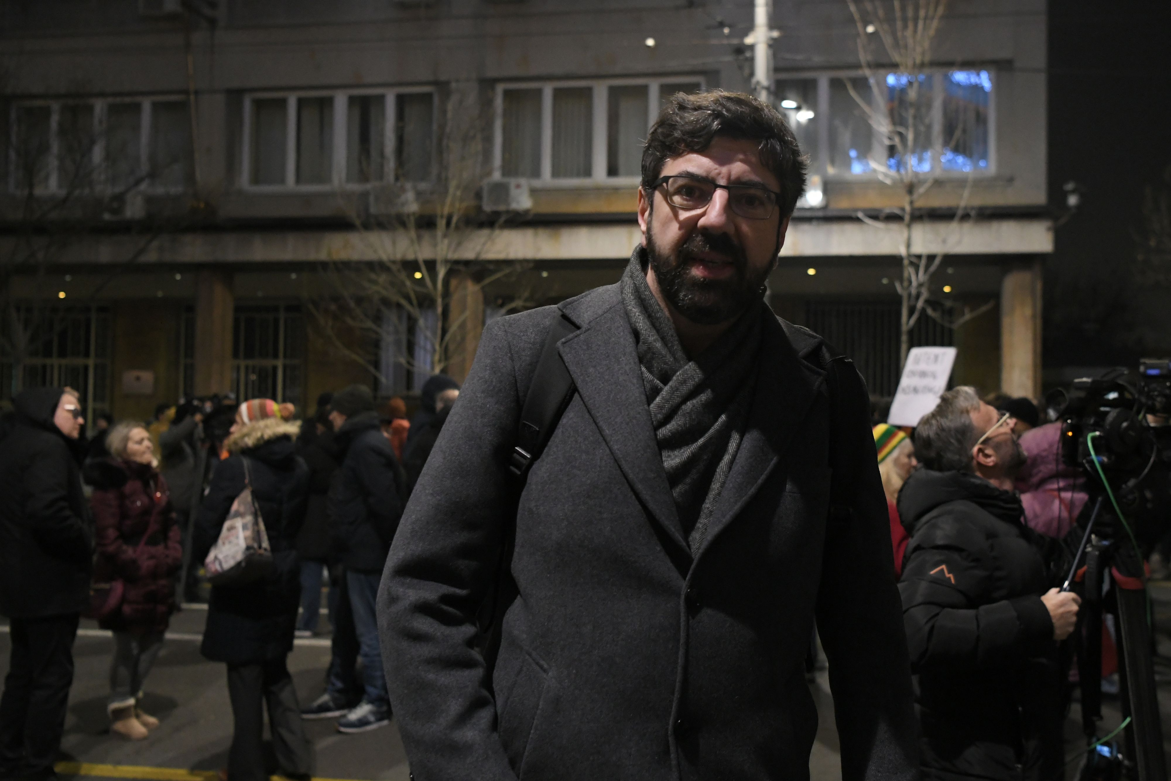 Beograd 20. decembar 2023. Protest opozicije Srbija protiv nasilja ispred zgrade Republičke izborne komisije RIK-a zbog kradje Foto:Goran Srdanov