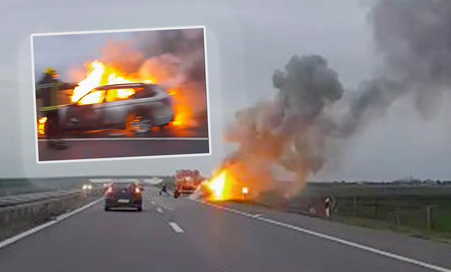 Izgoreo automobil kod Bačke Topole ka Novom Sadu