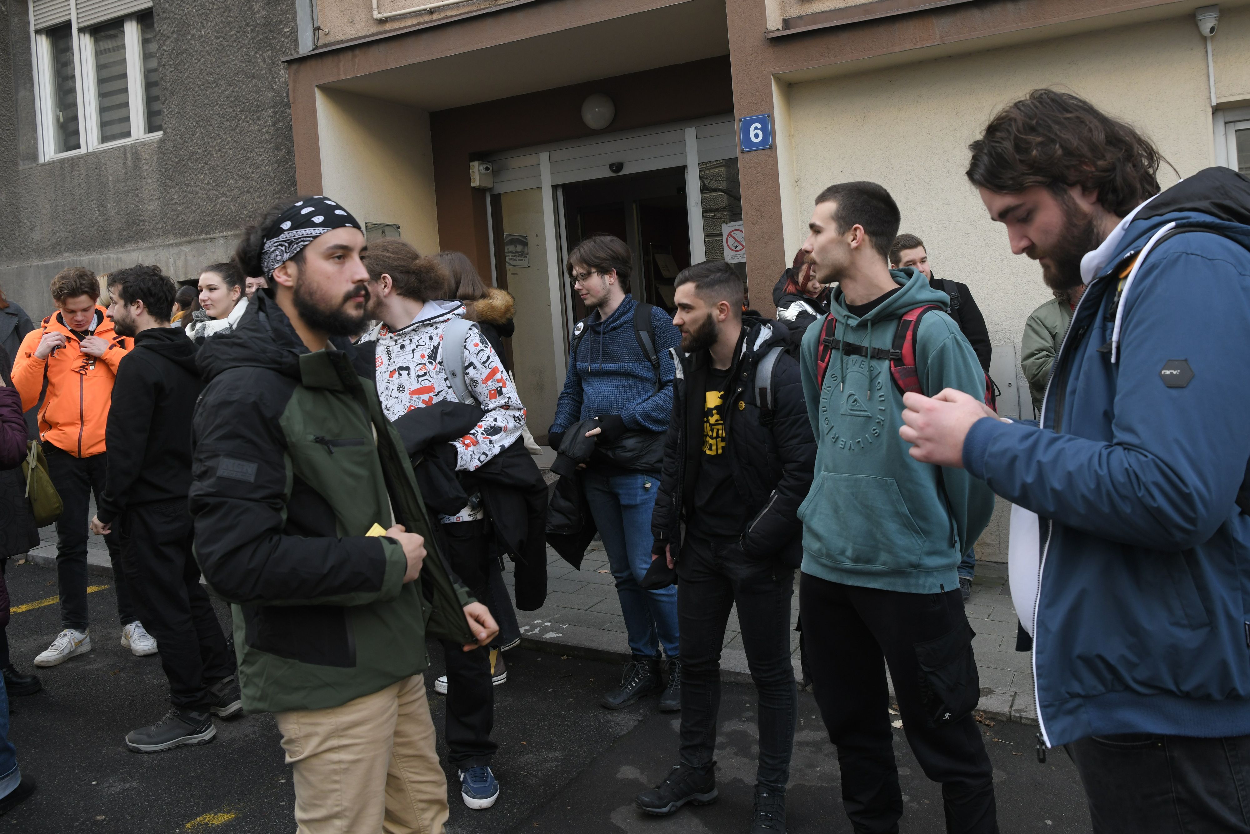Beograd 25. decembar 2023. Studenti protest ispred ministarstva drzavne uprave i lokalne samouprave Foto:Goran Srdanov/Nova.rs