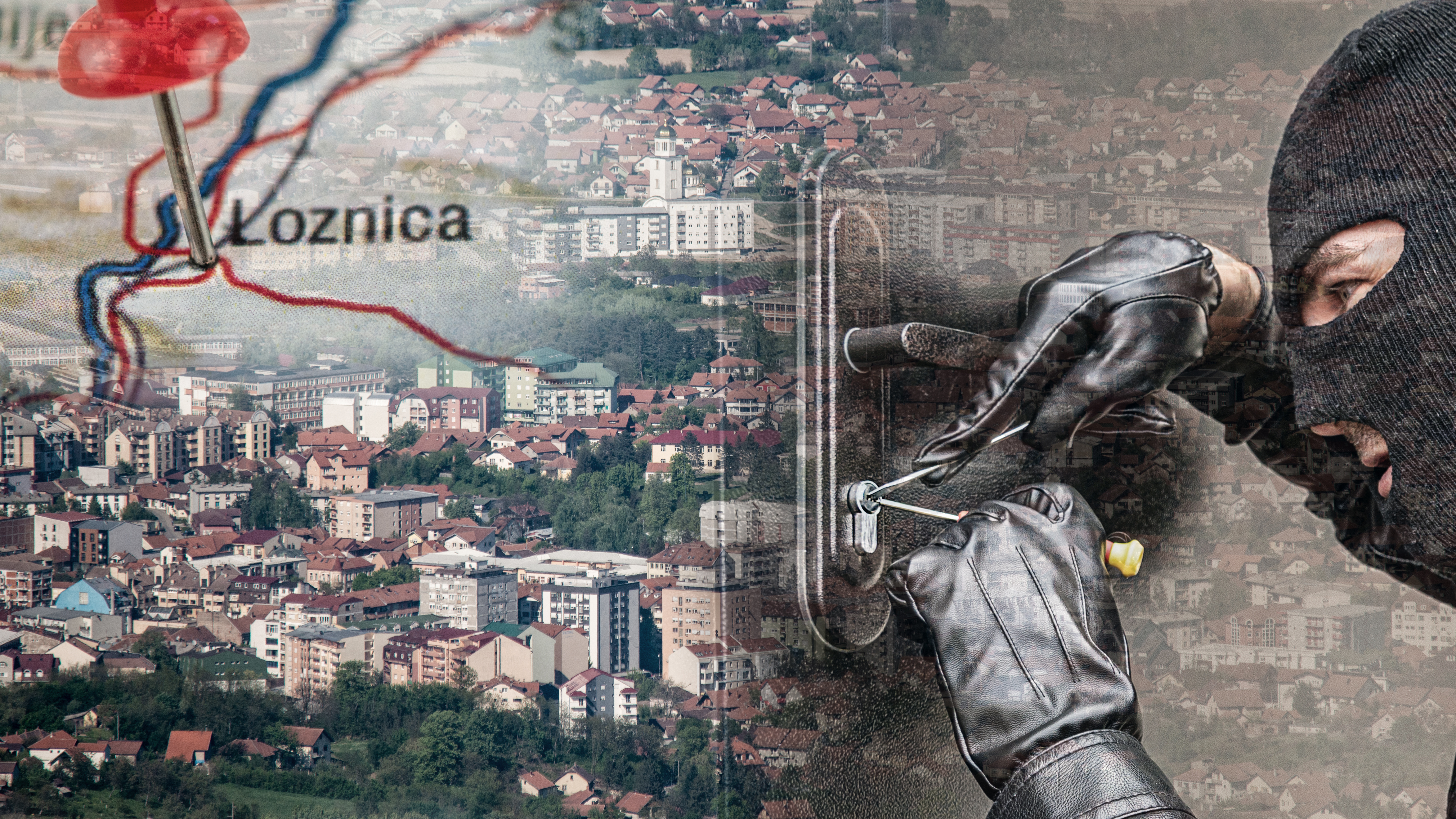 Panorama of Loznica seen from the mountain Gucevo. City of Loznica in west Serbia aerial view. Loznica obijanje stanova
