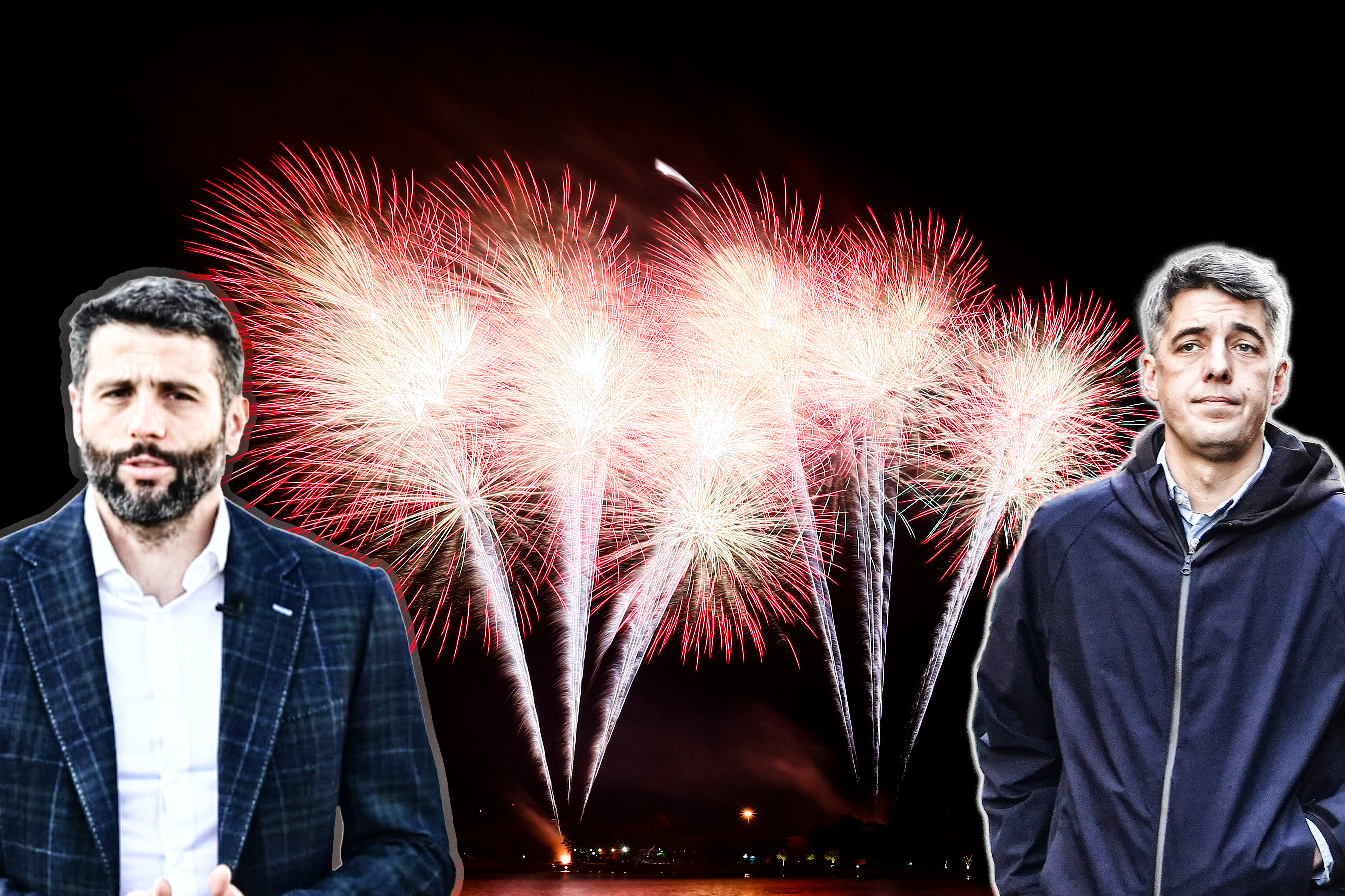 Fireworks of many colors