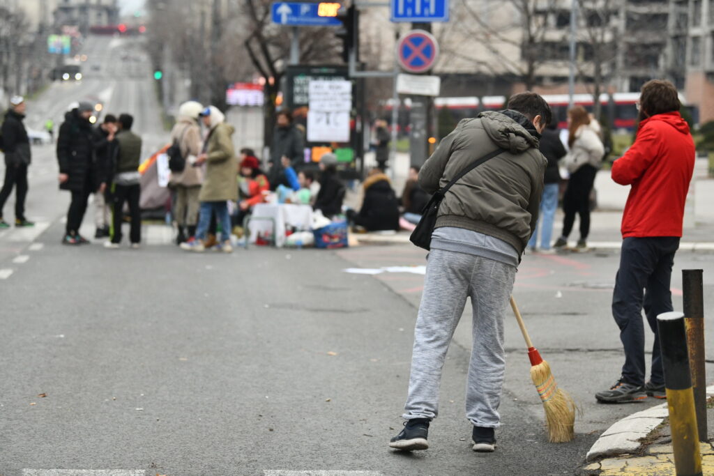 Beograd, 30.12.2023. Kneza Miloša,  Protest studenti. protest zbog izborne krađe, blokada ulice, 24 časovna blokada, dan 2 Foto: Vesna Lalić/Nova.rs