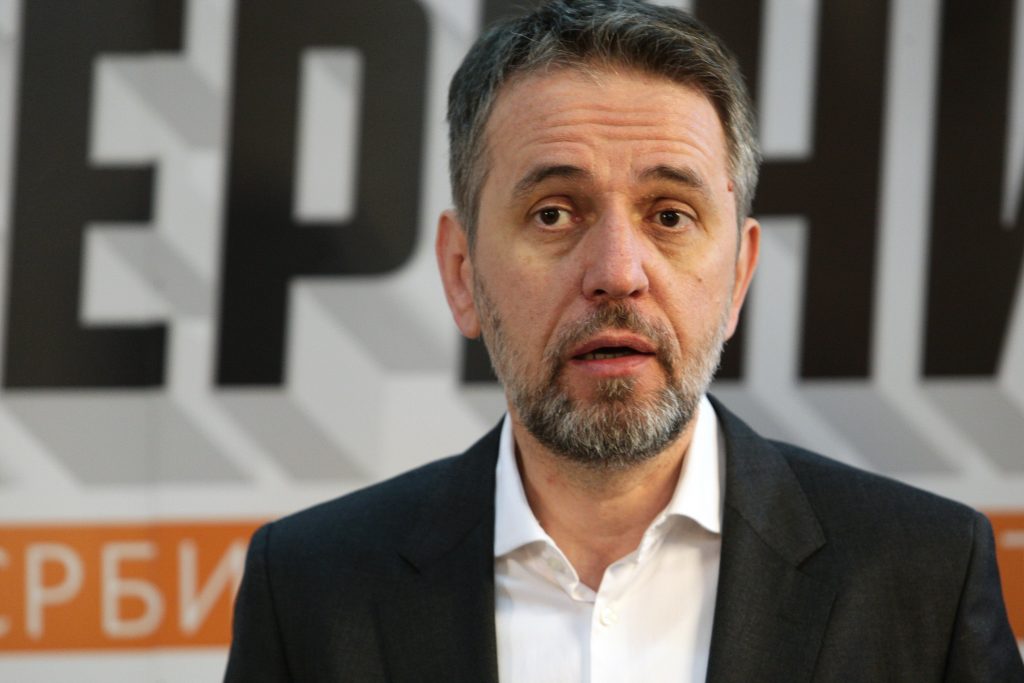 Beograd, 28. februara 2022 - Konferencija za novinare koalicije Suverenisti. Kandidat za predsednika Branka Stamenkovic. Na fotografiji Sasa Radulovic. FOTO TANJUG/ SAVA RADOVANOVIC/bs