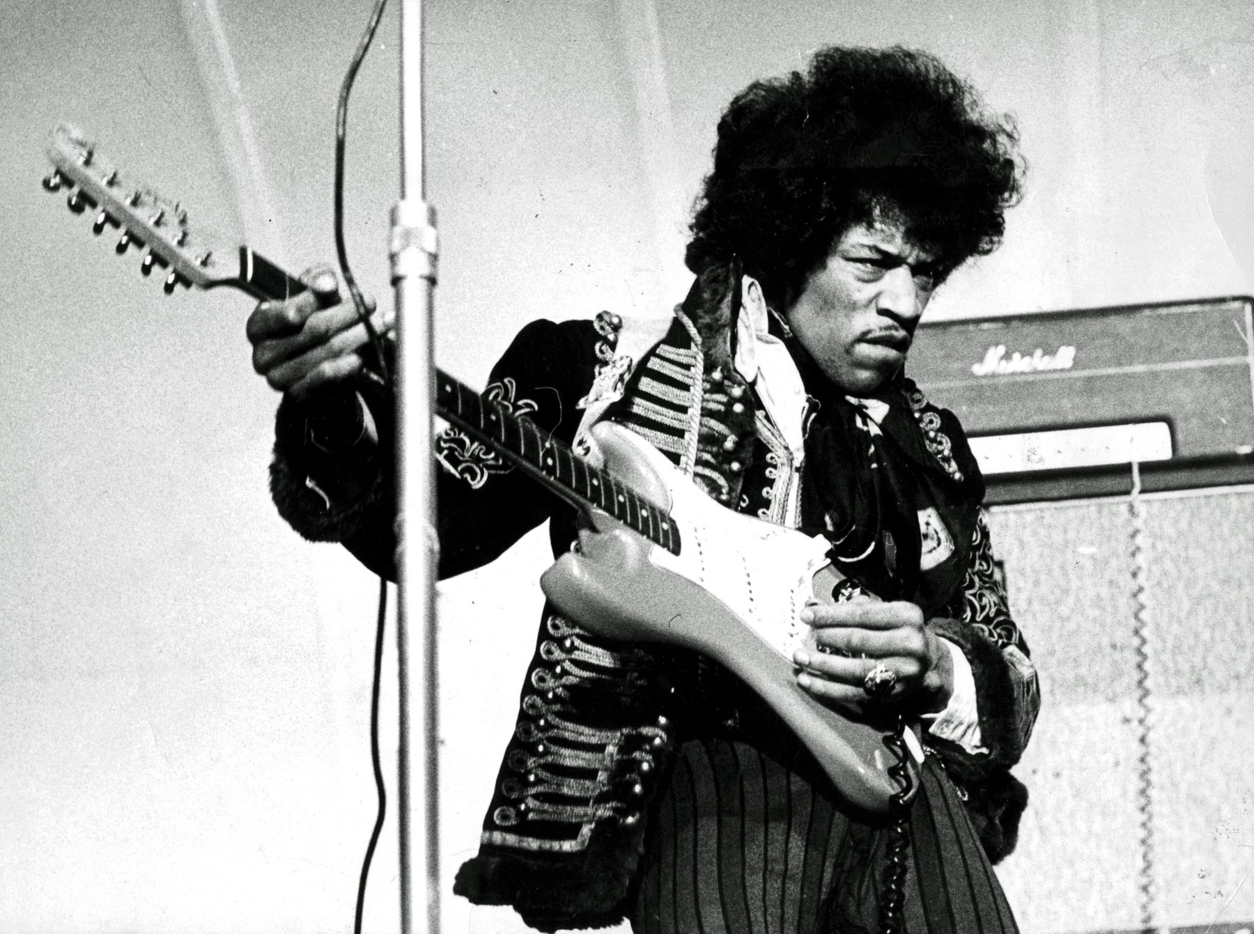American singer and guitarist Jimi Hendrix performs on stage on May 24, 1967 at Grona Lund in Stockholm, Sweden.,Image: 341028690, License: Rights-managed, Restrictions: , Model Release: no, Credit line: AFP / AFP / Profimedia