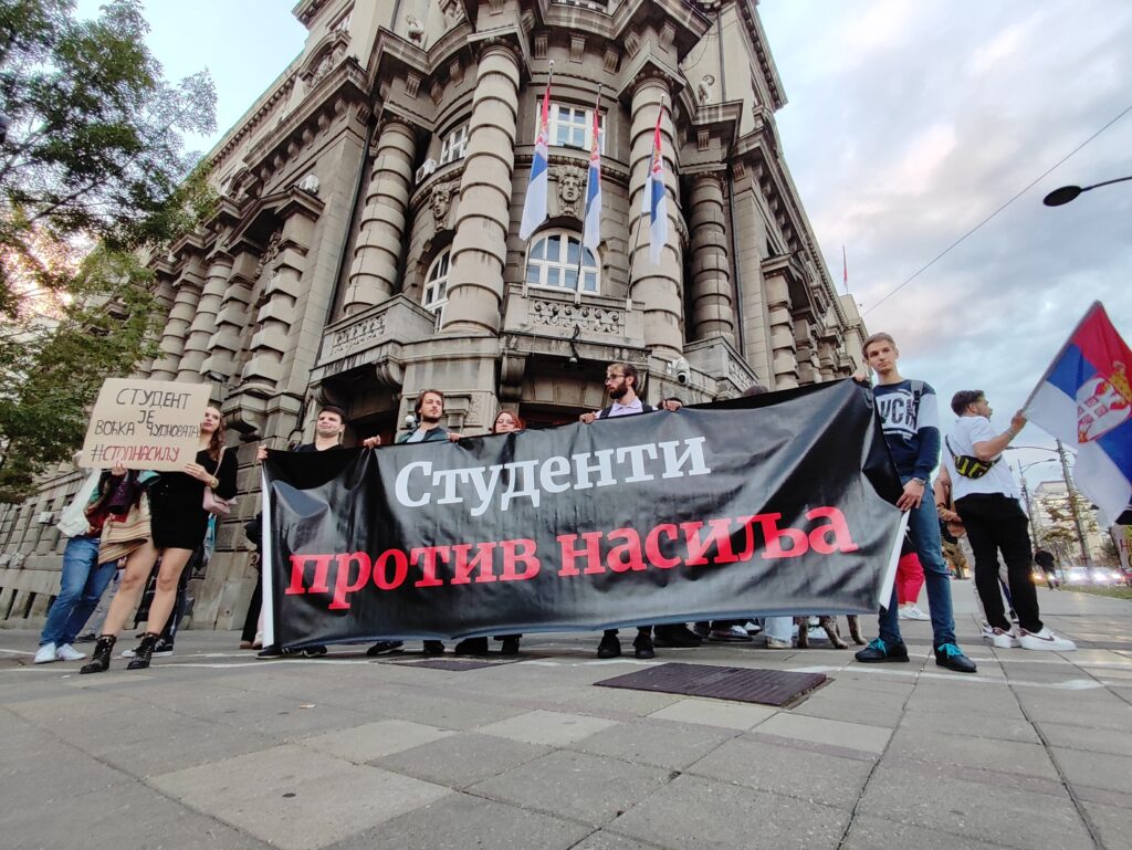Beograd 28. oktobar 2023. Studenti protiv nasilja ispred Vlade Srbije protest Foto:Filip Krainčanić/Nova.rs