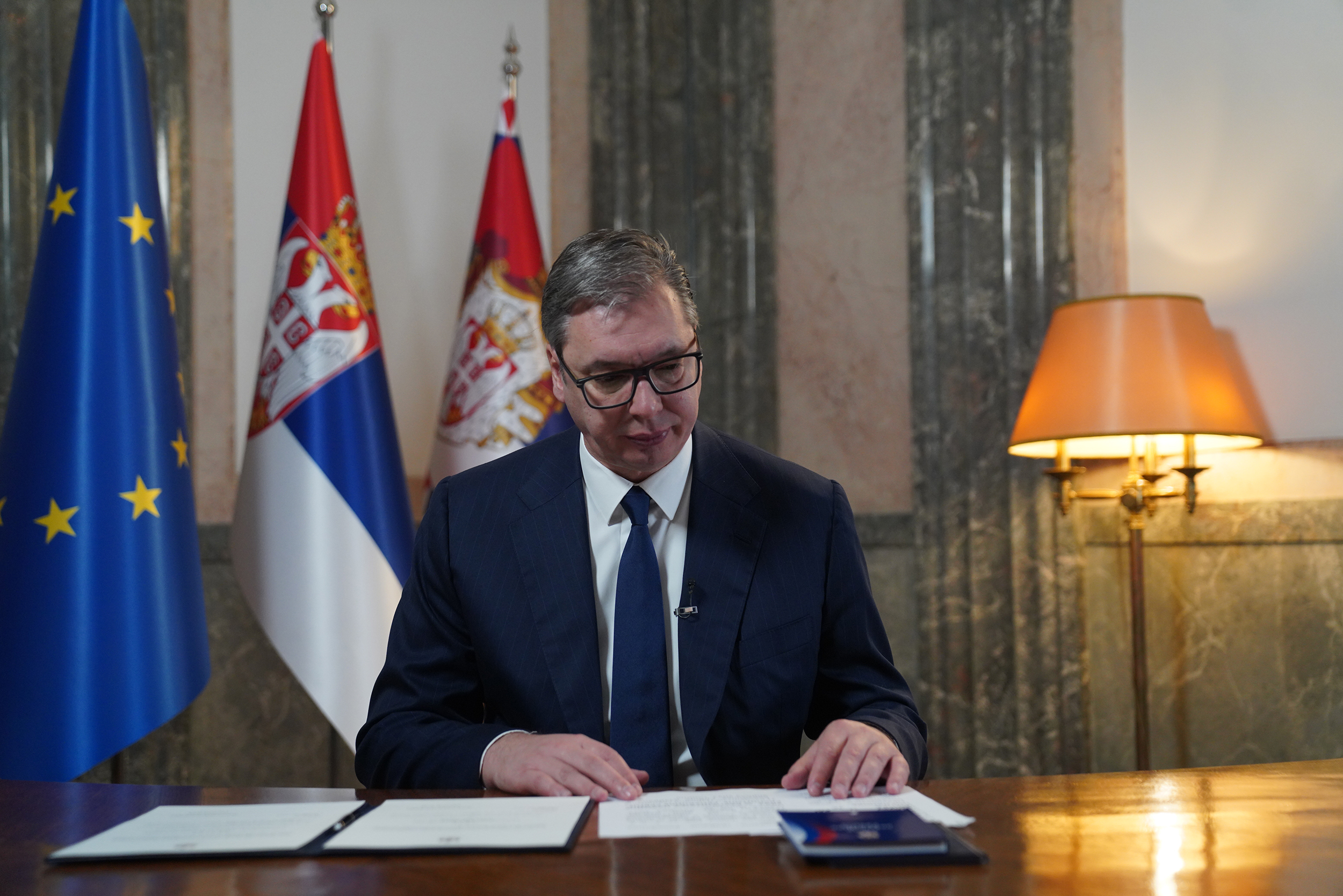 Beograd, 1. novembra 2023. - Predsednik Srbije Aleksandar Vučić raspisao je vanredne parlamentarne izbore za 17. decembar, posle čega se obratio građanima. FOTO TANJUG/ NEMANJA JOVANOVIĆ/ bg
