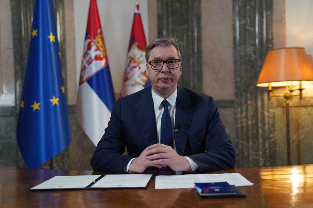 Beograd, 1. novembra 2023. - Predsednik Srbije Aleksandar Vučić raspisao je vanredne parlamentarne izbore za 17. decembar, posle čega se obratio građanima. FOTO TANJUG/ NEMANJA JOVANOVIĆ/ bg