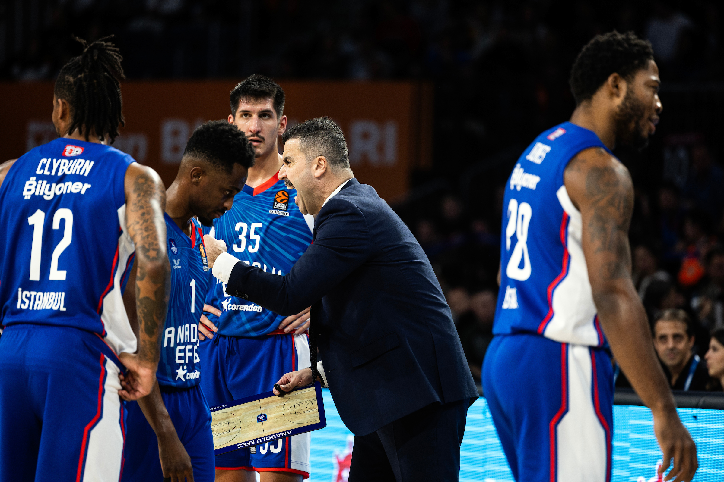 during the 2023/2024 Turkish Airlines EuroLeague match between Anadolu Efes v Partizan Mozzart Bet Belgrade at Sinan Erdem Sports Hall on November 24, 2023 in Istanbul, Turkey. (Photo by Nikola Gligic/Starsport.rs ©)