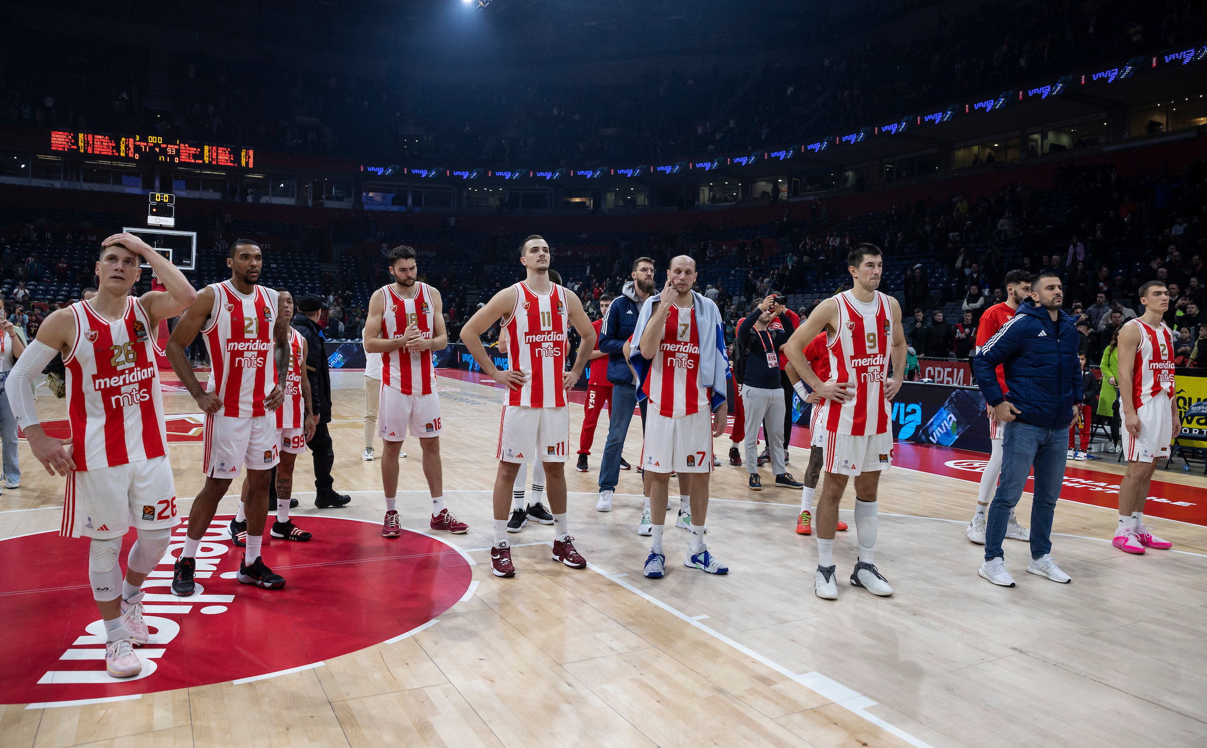 during the 2023/2024 Turkish Airlines EuroLeague match between Crvena Zvezda and Armani Milan at Stark Arena on November 24, 2023 in Belgrade, Serbia. (Photo by Srdjan Stevanovic/Starsport.rs ©)