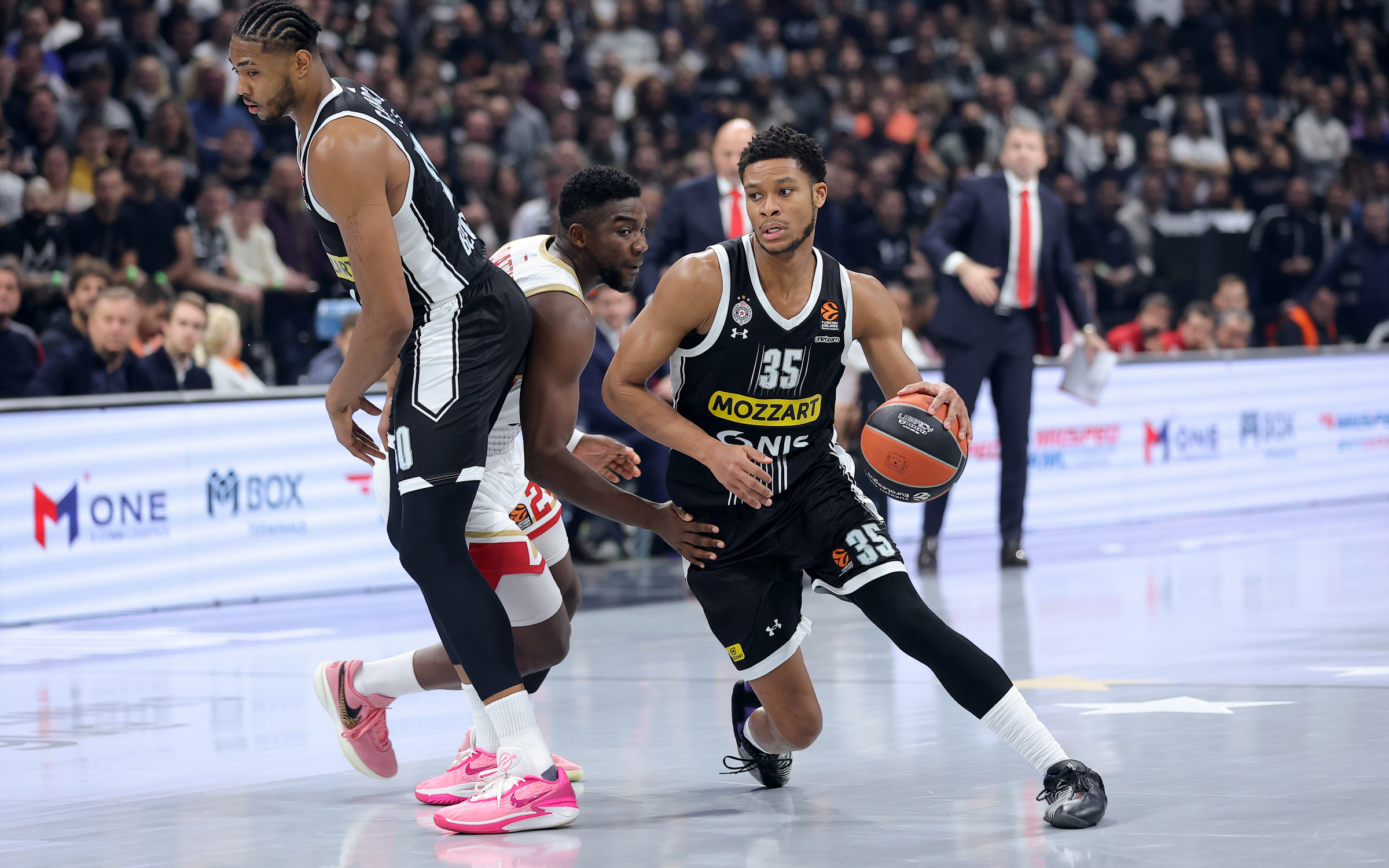 during regular season round 12 Euroleague basketball match between Partizan and AS Monaco in Belgrade, Serbia on December 5, 2023.