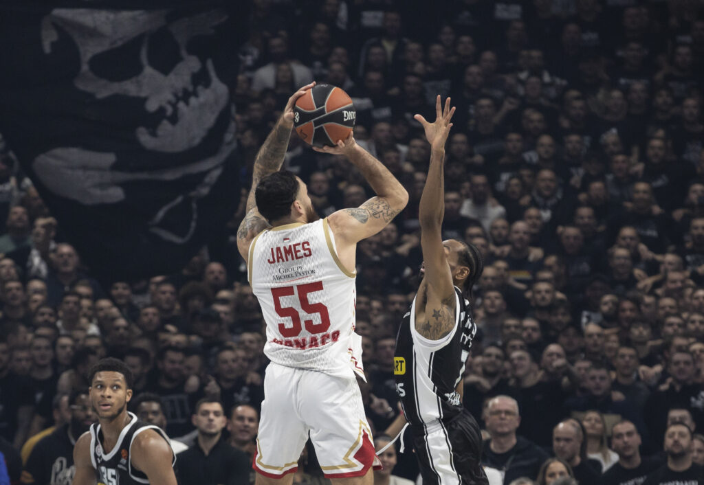 during the 2023/2024 Turkish Airlines EuroLeague match between Partizan Mozzart Bet Belgrade v AS Monaco at Stark Arena on December 05, 2023 in Belgrade, Serbia. (Photo by Srdjan Stevanovic/Starsport.rs ©)