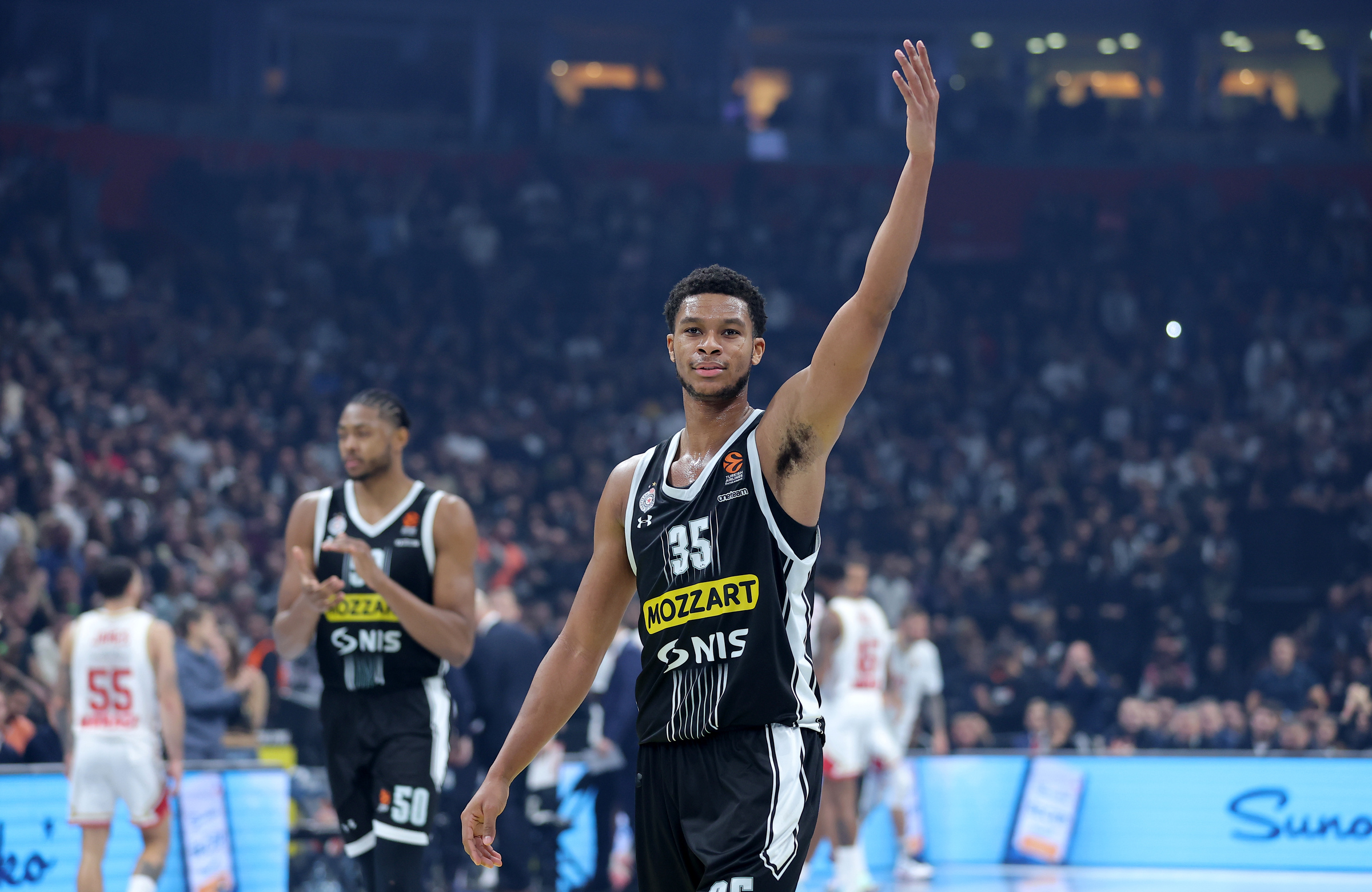 during regular season round 12 Euroleague basketball match between Partizan and AS Monaco in Belgrade, Serbia on December 5, 2023.