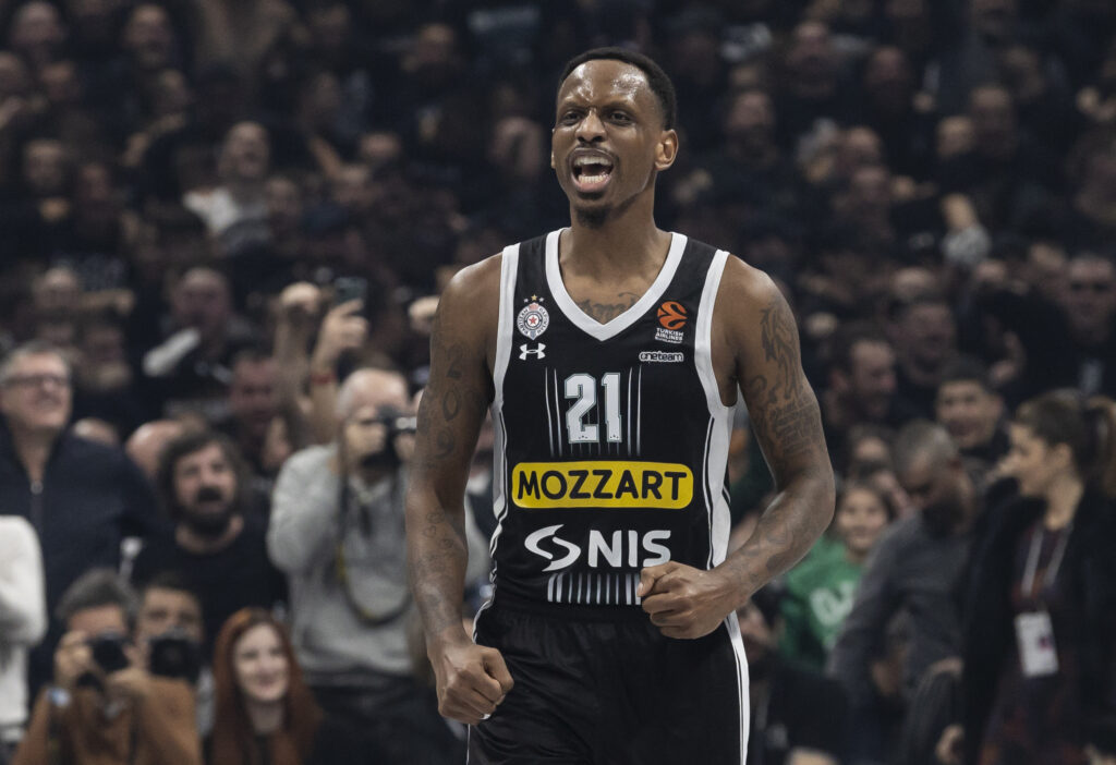 during the 2023/2024 Turkish Airlines EuroLeague match between Partizan Mozzart Bet Belgrade v AS Monaco at Stark Arena on December 05, 2023 in Belgrade, Serbia. (Photo by Srdjan Stevanovic/Starsport.rs ©)