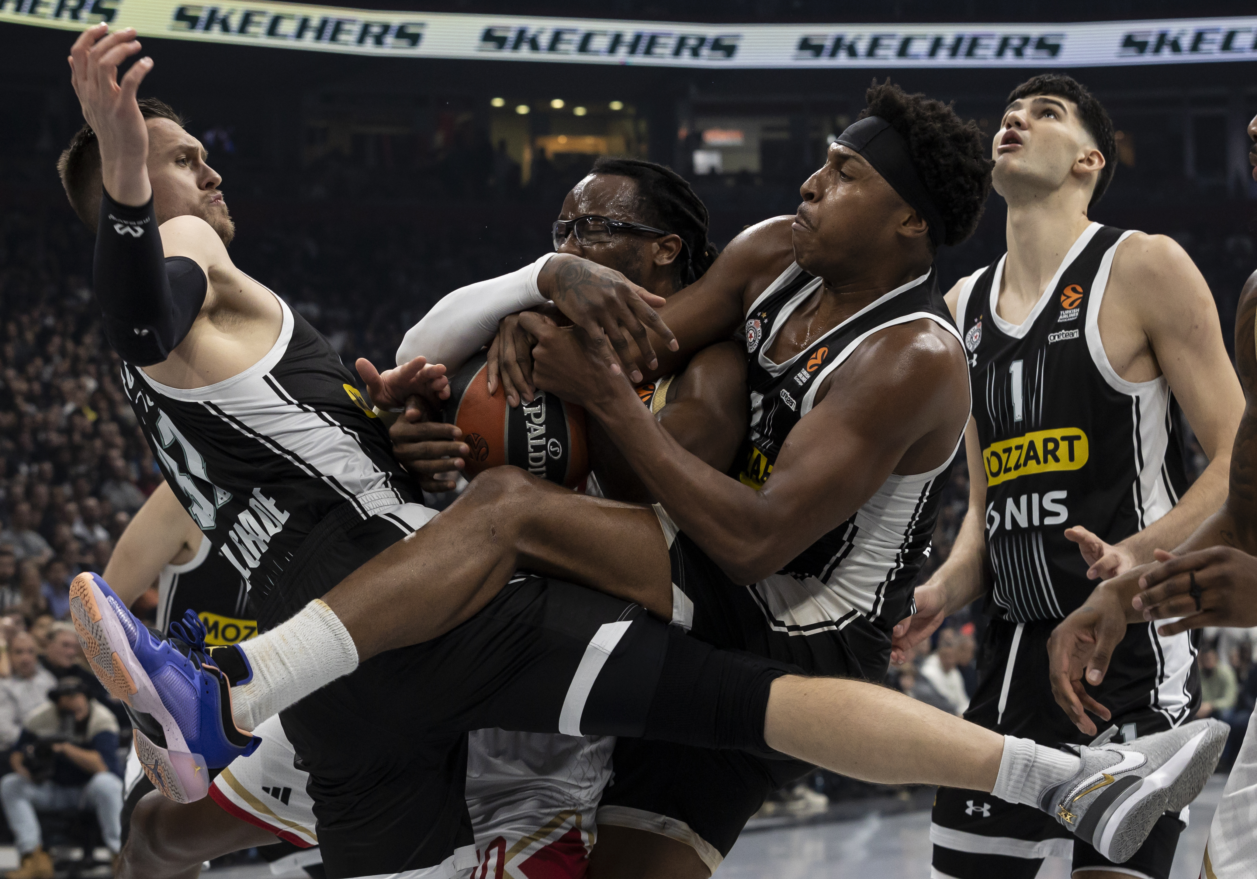 during the 2023/2024 Turkish Airlines EuroLeague match between Partizan Mozzart Bet Belgrade v AS Monaco at Stark Arena on December 05, 2023 in Belgrade, Serbia. (Photo by Srdjan Stevanovic/Starsport.rs ©)