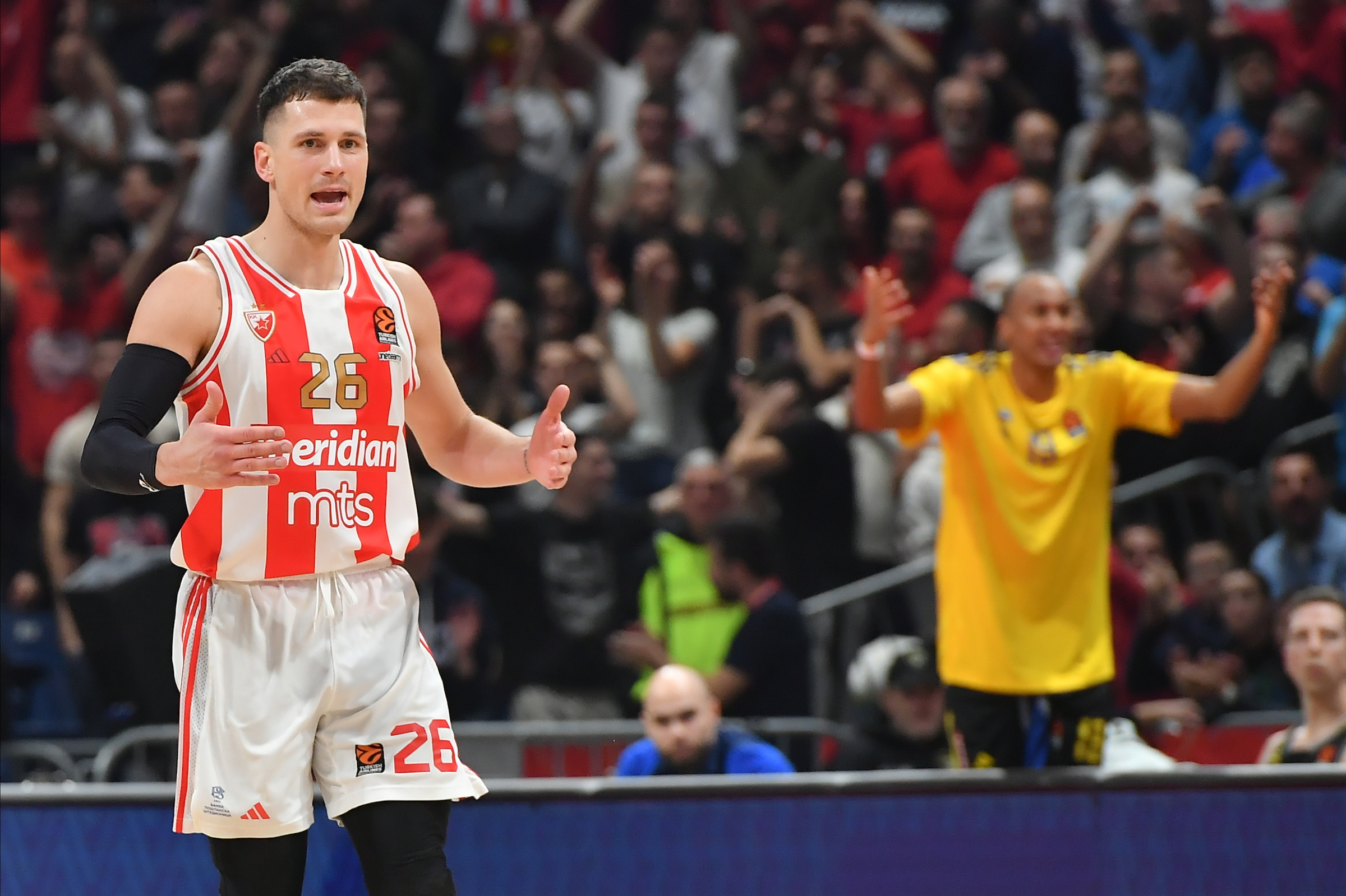 during the 2023/2024 Turkish Airlines EuroLeague match between Crvena Zvezda and Alba Berlin at Stark Arena on December 14, 2023 in Belgrade, Serbia. (Photo by David Damnjanovic/Starsport.rs ©)