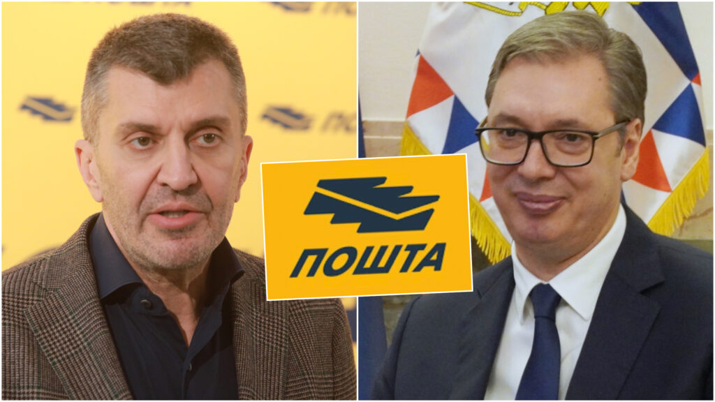 Zoran Đorđević i Aleksandar Vučić, Pošta logo Foto: Milos Tesic/ATAImages/TANJUG/ VLADIMIR ŠPORČIĆ