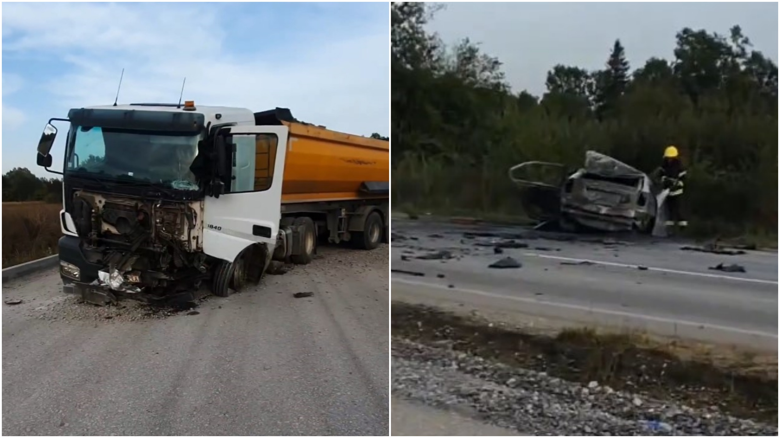 Požarevac, saobraćajna nesreća, sudar, kamion, automobil, kombo Foto: Instagarm/192_rs