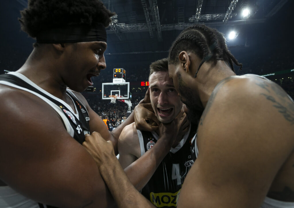 during the 2023/2024 Turkish Airlines EuroLeague match between Partizan Mozzart Bet Belgrade v Crvena Zvezda at Stark Arena on October 26, 2023 in Belgrade, Serbia. (Photo by Srdjan Stevanovic/Starsport.rs ©)