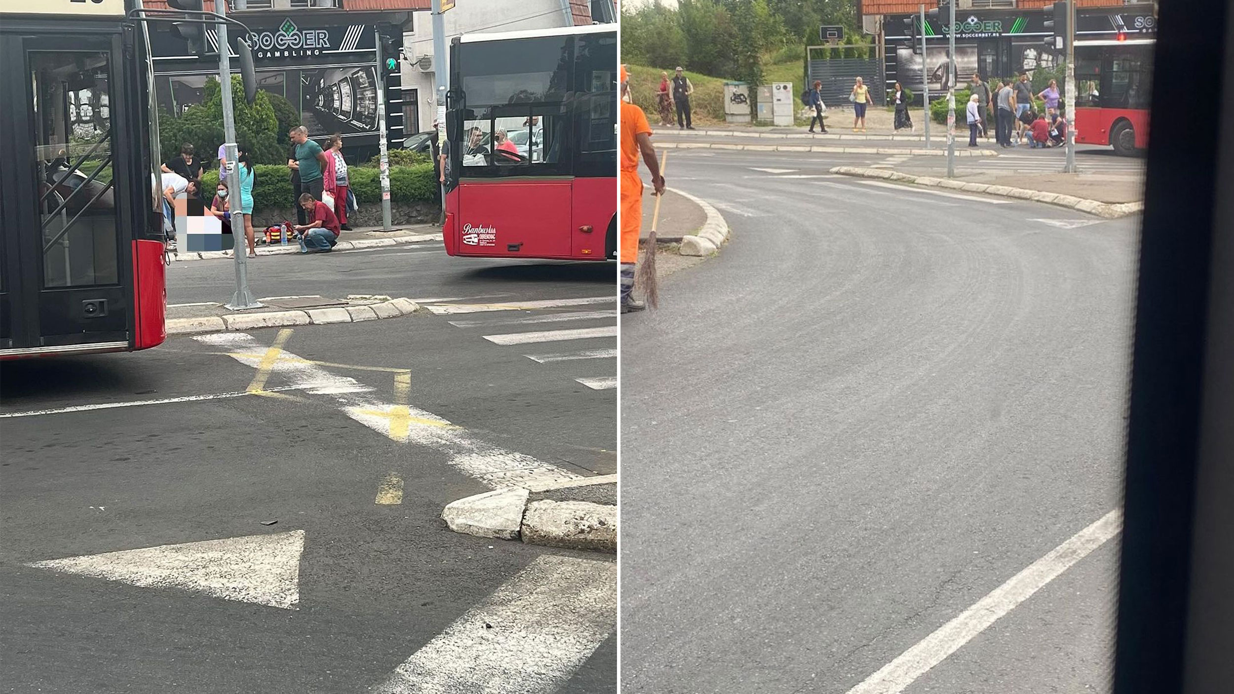 "Na Labudovom brdu, autobus na liniji 59 je udario majku sa bebom, na pešačkom"