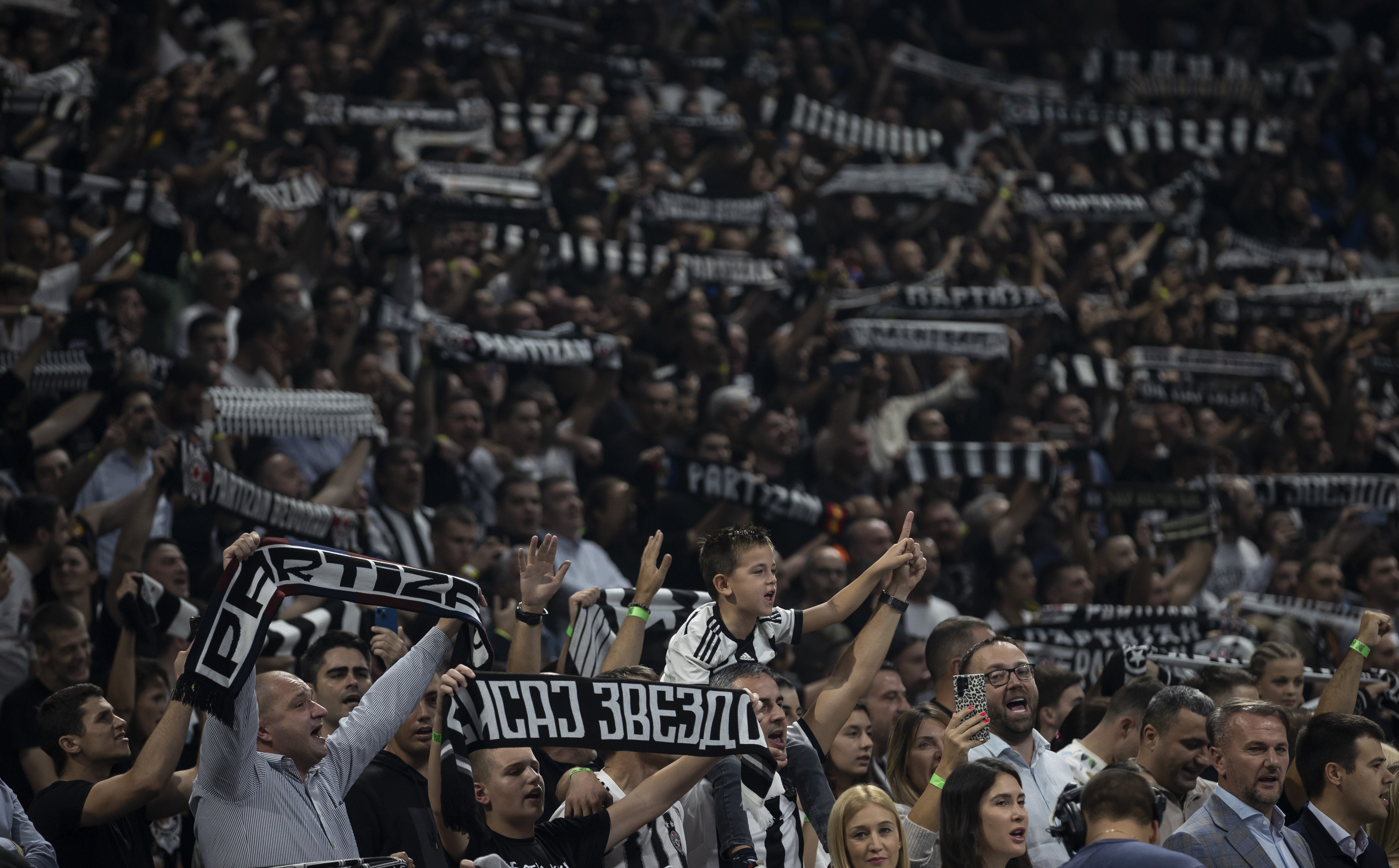 during the 2023/2024 Turkish Airlines EuroLeague match between Partizan Mozzart Bet Belgrade v Crvena Zvezda at Stark Arena on October 26, 2023 in Belgrade, Serbia. (Photo by Srdjan Stevanovic/Starsport.rs ©)