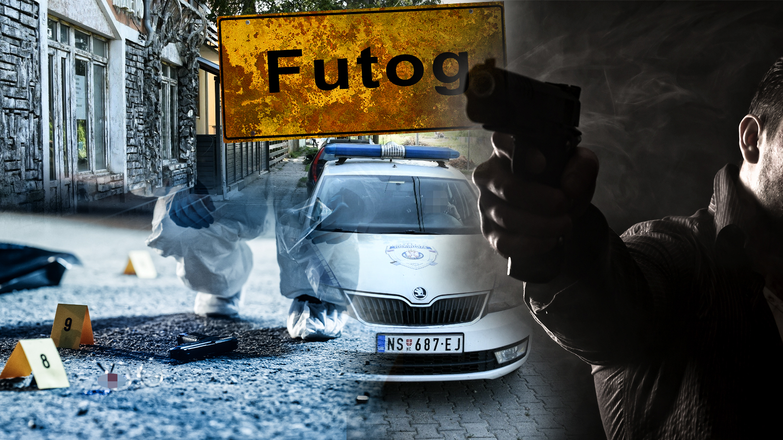 Futog, 25.08.2023. Ubistvo u Futogu, mesto ubistva, mesto zločina, policija, policijski automobil, ilustracija, ubijena dva mladića u Futogu, hronika Foto: Nenad Mihajlović/Nova.rs kombo