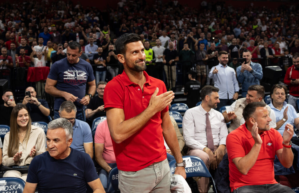 during the 2023/2024 Turkish Airlines EuroLeague match between Crvena Zvezda and Asvel at Stark Arena on October 05, 2023 in Belgrade, Serbia. (Photo by Srdjan Stevanovic/Starsport.rs ©)