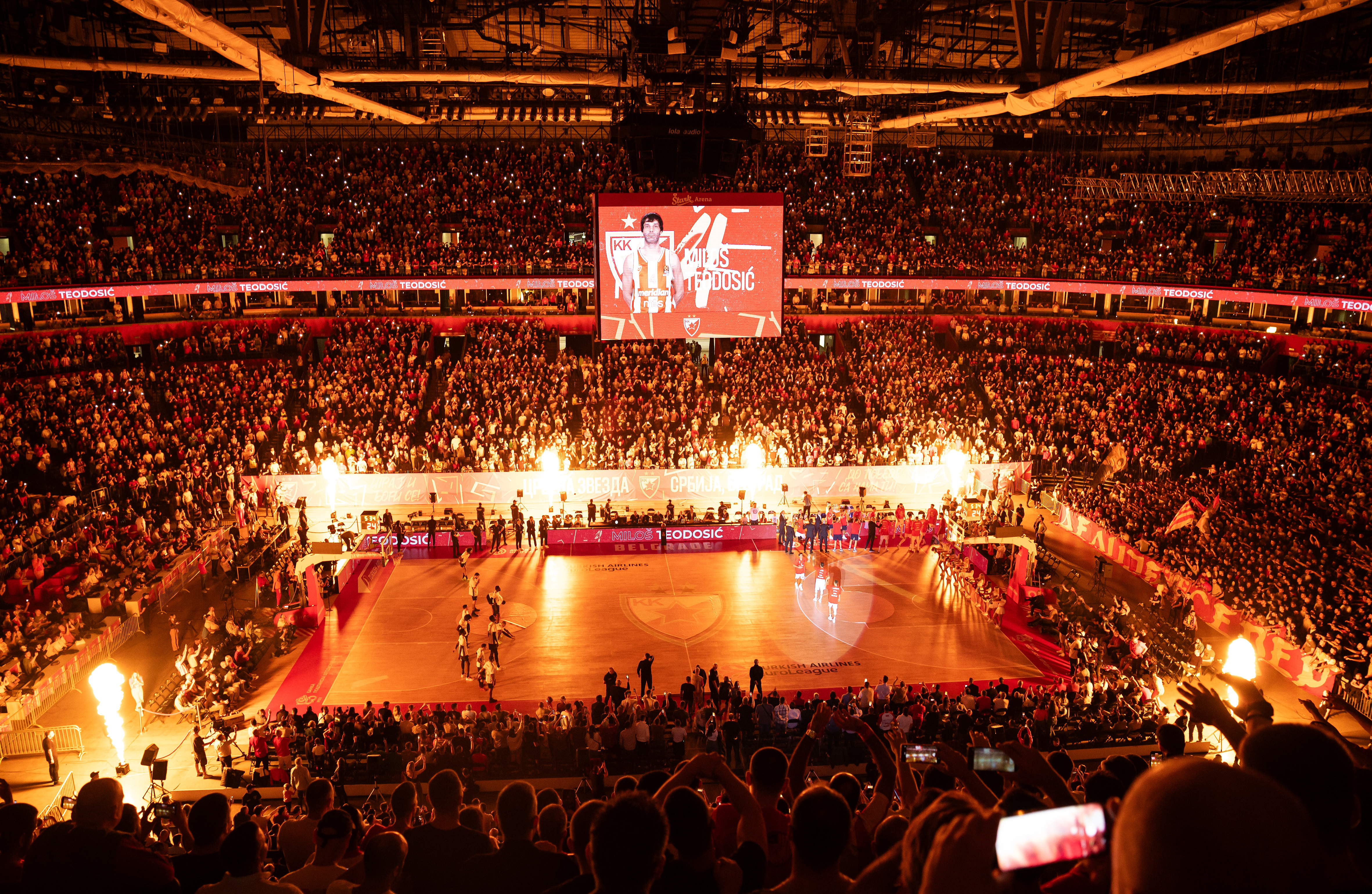 during the 2023/2024 Turkish Airlines EuroLeague match between Crvena Zvezda and Asvel at Stark Arena on October 05, 2023 in Belgrade, Serbia. (Photo by Srdjan Stevanovic/Starsport.rs ©)