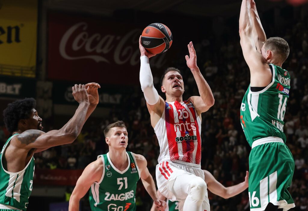 during the 2022/2023 Turkish Airlines EuroLeague Regular Season match between Crvena Zvezda mts Belgrade and Zalgiris Kaunas at Aleksandar Nikolic Hall on December 13, 2022 in Belgrade, Serbia. (Photo by Srdjan Stevanovic/Starsport.rs ©)