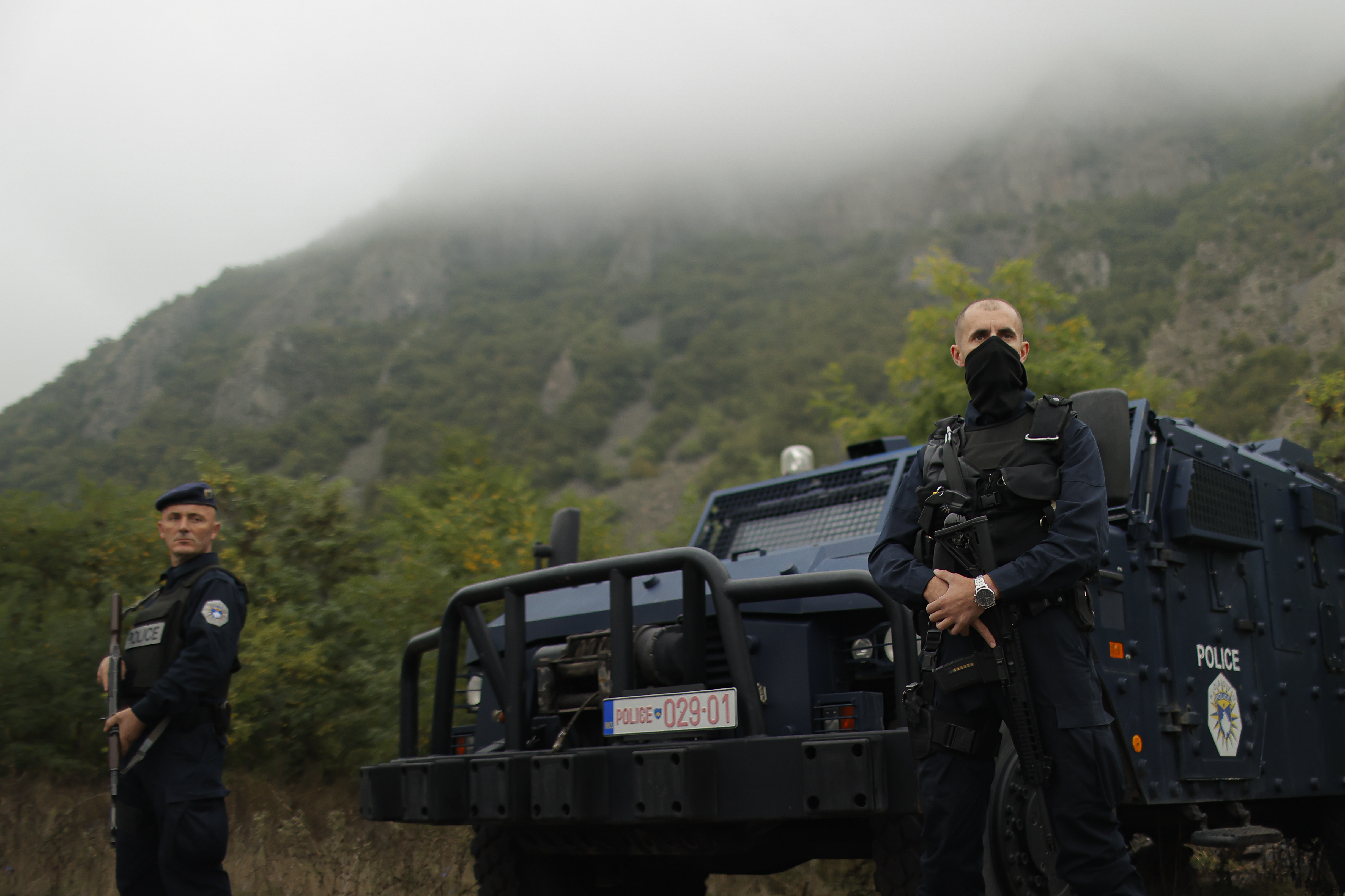 Kosovo Serbs protest against government's entry ban on Serbian-registered vehicles