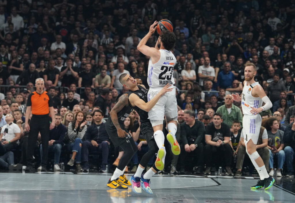 Beograd, 4. maja 2023 - Četvrti meč četvrtfinala plej-ofa između KK Partizan i KK Real. FOTO TANJUG/ MILOŠ MILIVOJEVIĆ/bs