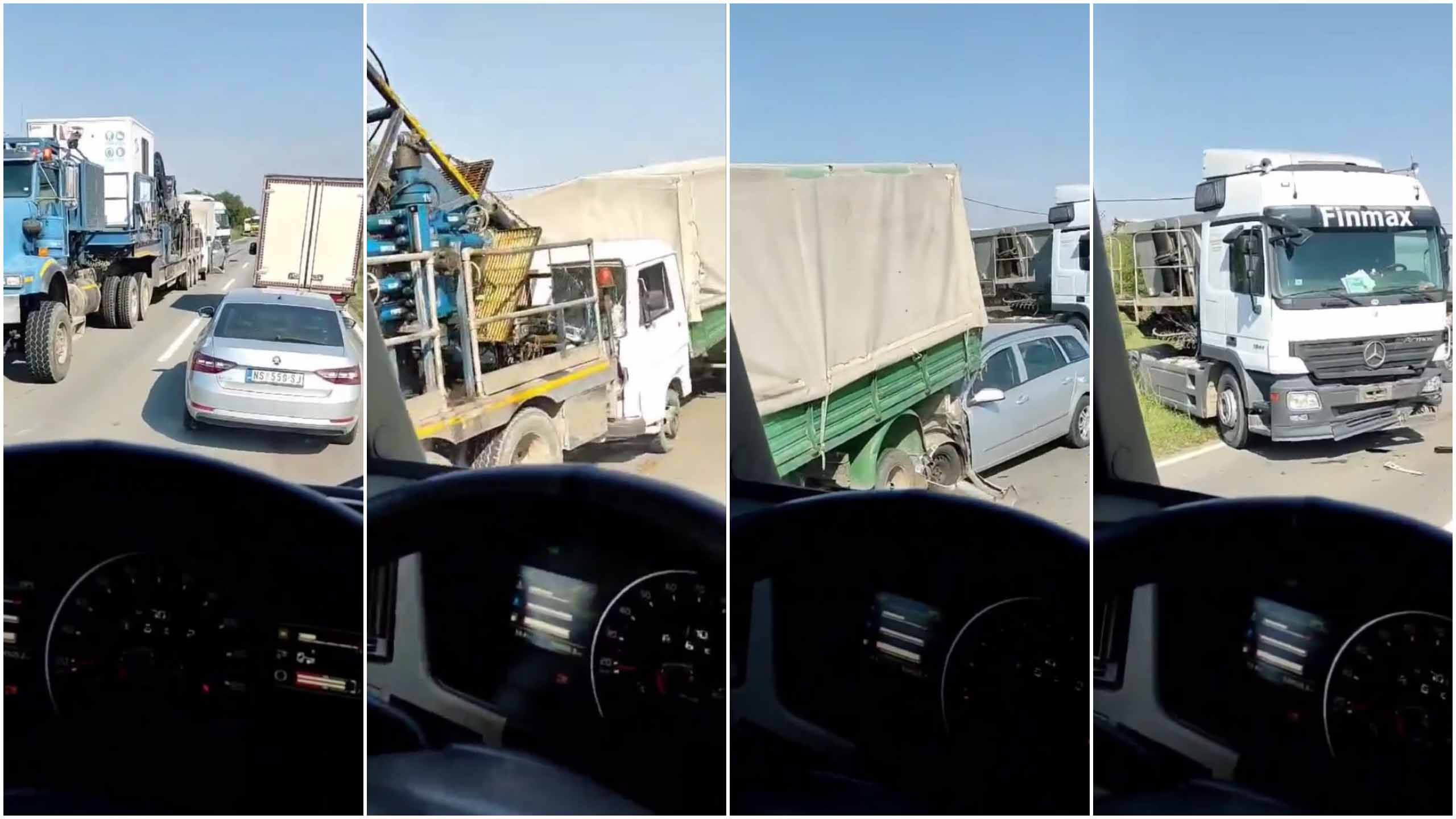 Lančani sudar, Zrenjanin Melenci, kombo Foto: Printscreen/Instagram/192_rs