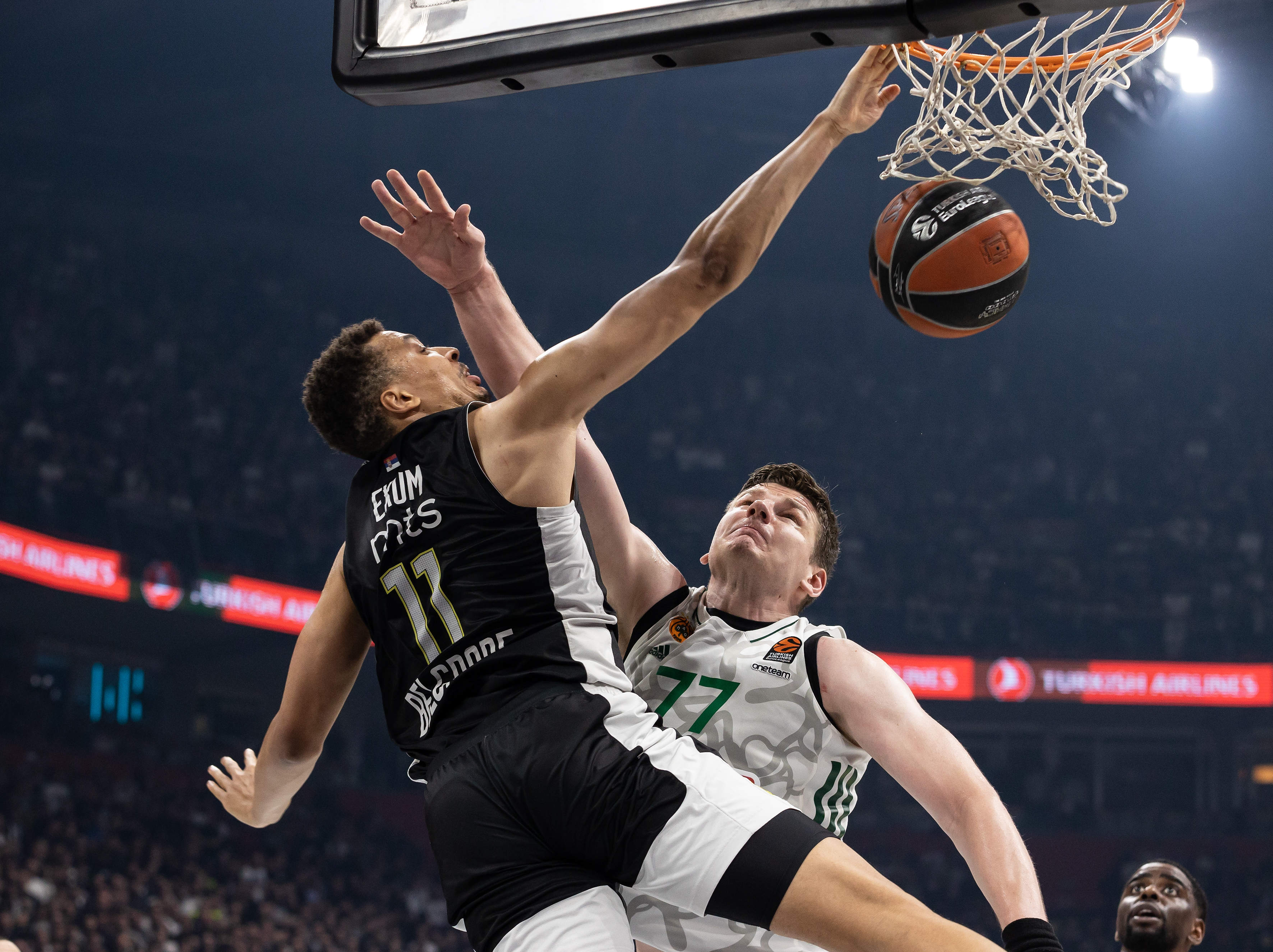during the 2022/2023 Turkish Airlines EuroLeague Regular Season match between Partizan Mozzart Bet Belgrade v Panathinaikos Athens - 2022/2023 Turkish Airlines EuroLeague on April 14, 2023 in Belgrade, Serbia. (Photo by Srdjan Stevanovic/Starsport.rs ©)