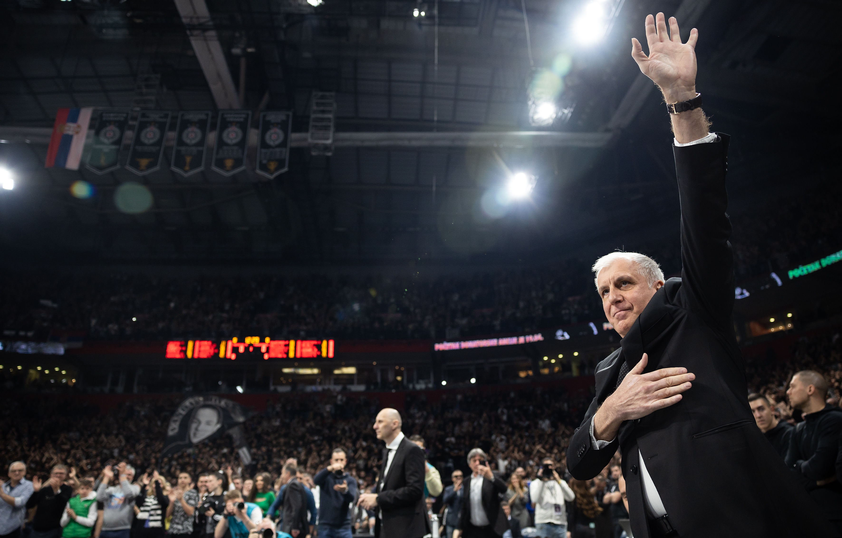during the 2022/2023 Turkish Airlines EuroLeague Regular Season match between Partizan Mozzart Bet Belgrade v Panathinaikos Athens - 2022/2023 Turkish Airlines EuroLeague on April 14, 2023 in Belgrade, Serbia. (Photo by Srdjan Stevanovic/Starsport.rs ©)