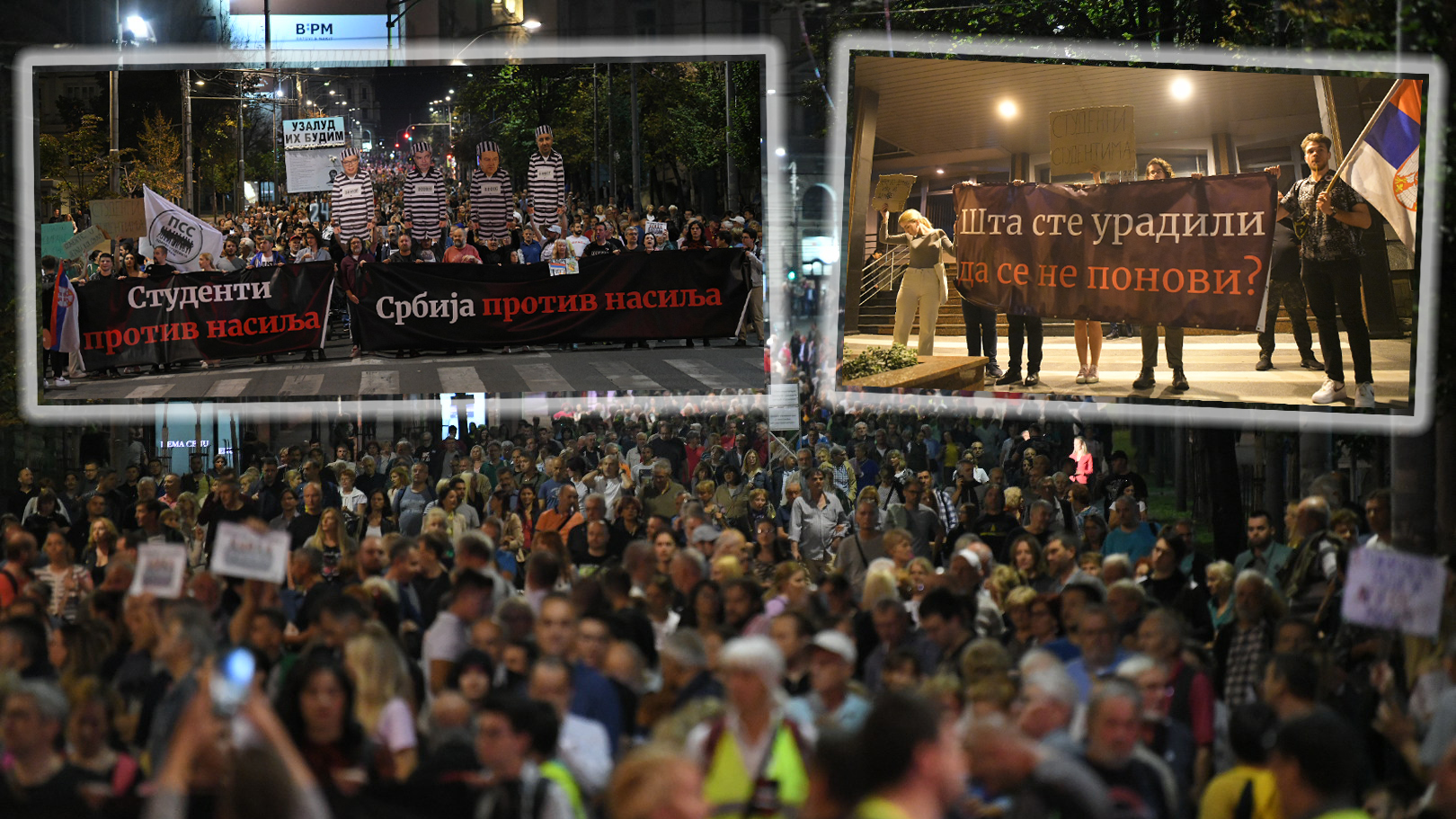 Beograd 14.10.2023. Protest Srbija protiv nasilja, 24. protest Srbija protiv nasilja, šetnja, transparent Foto: Amir Hamzagić/Nova.rs