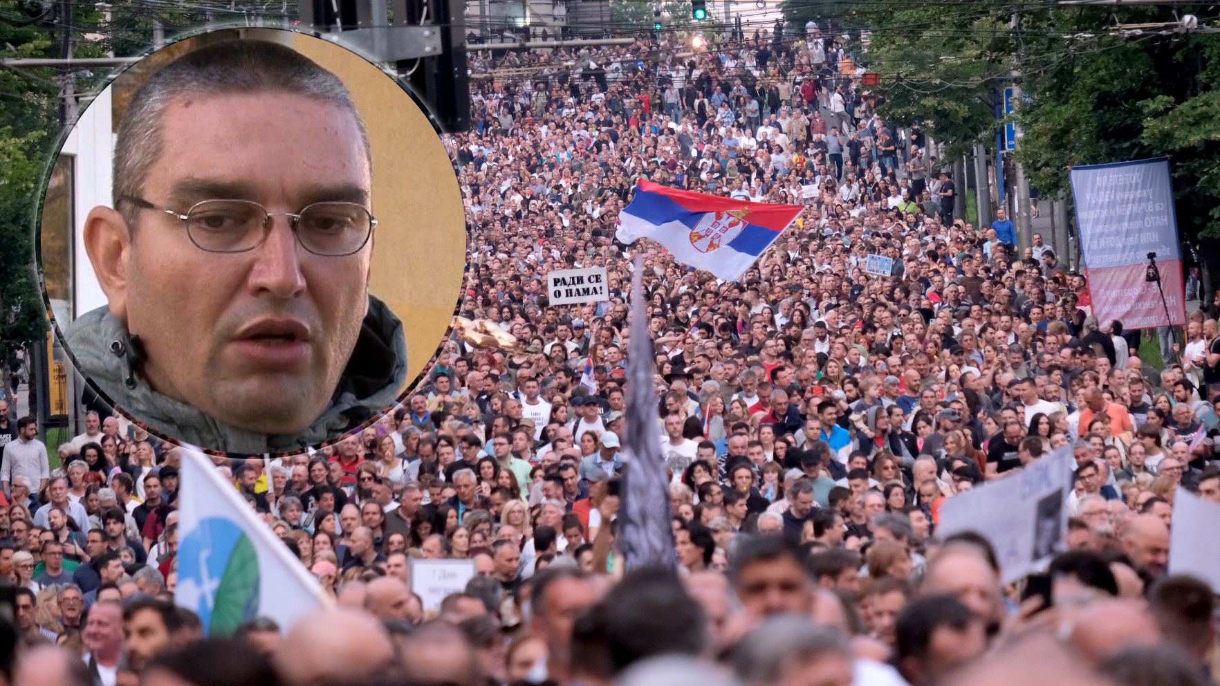 Beograd 17. jun 2023. Sedmi po redu protest Srbija protiv nasilja odrzava se tradicionalno ispred Skupstine Srbije da bi se potom krenulo u setnju ovog puta preko Ulice kneza Milosa do Mostarske petlje Foto:Vladislav Mitić/Nova.rs Slavoljub Stojadinović